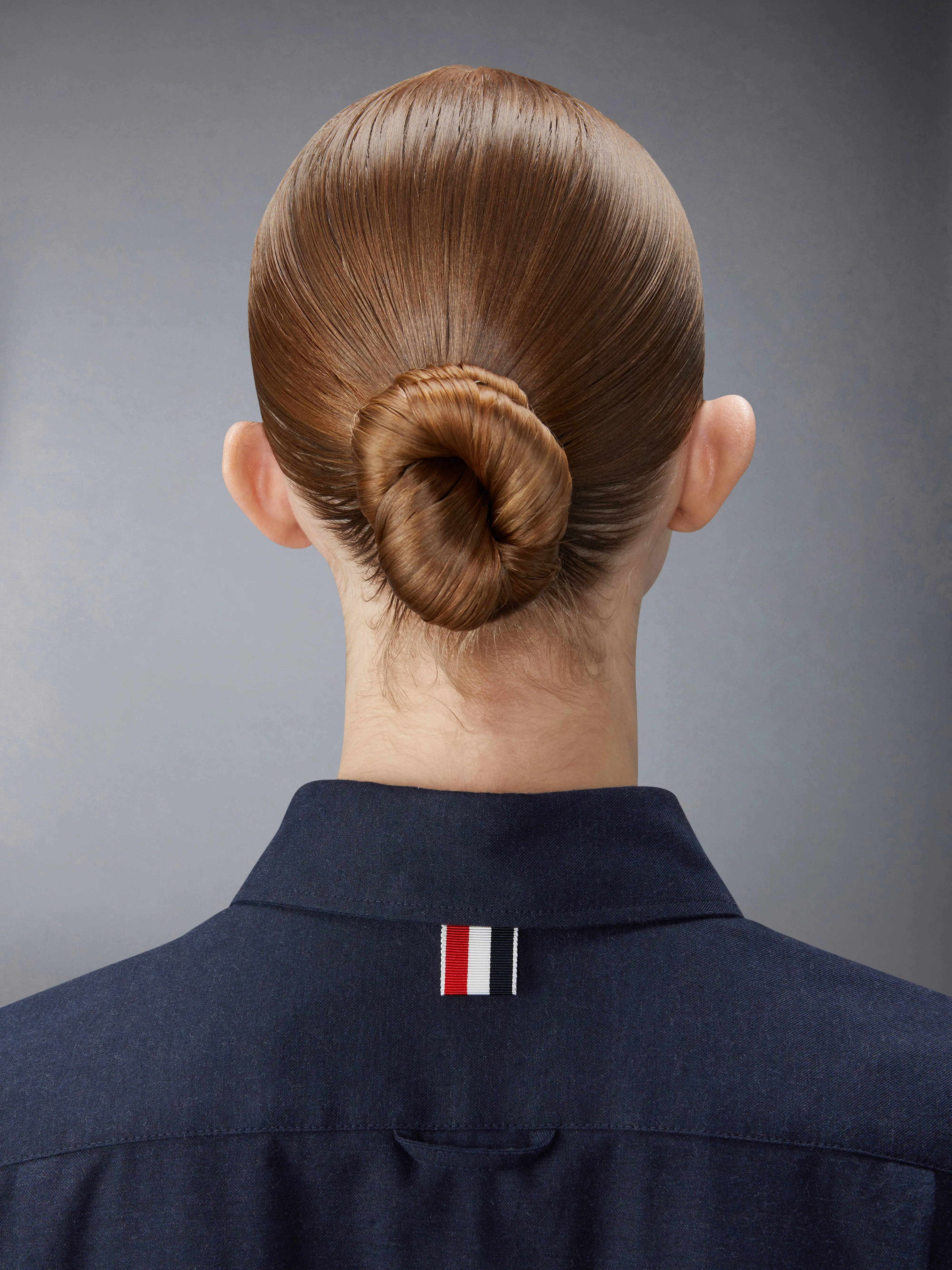 STRIPE COTTON FLANNEL MIDI PLEATED BOTTOM BELTED DRESS sold by Thom Browne product image thumbnail 5