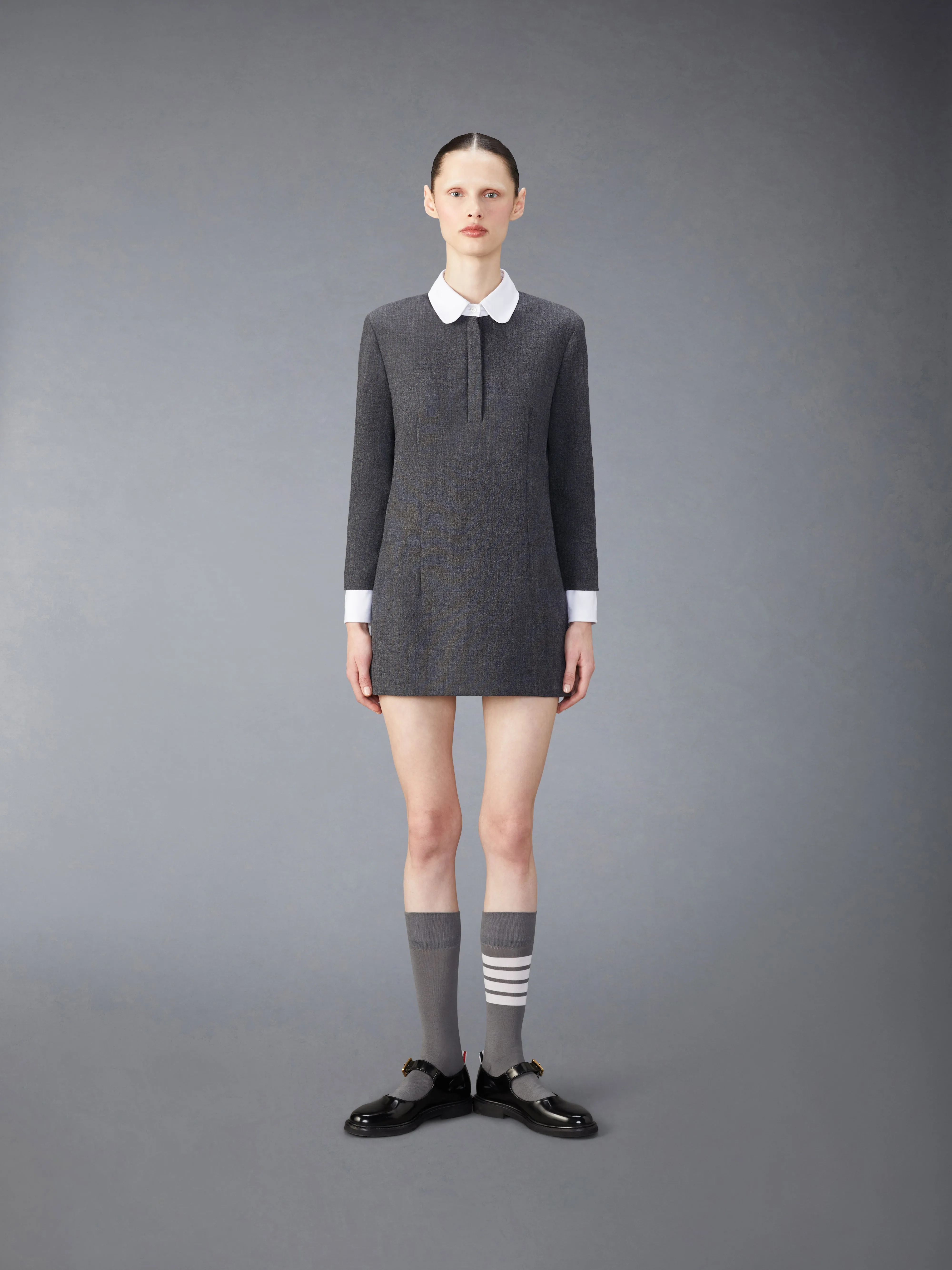 WOOL MINI SHIFT DRESS sold by Thom Browne
