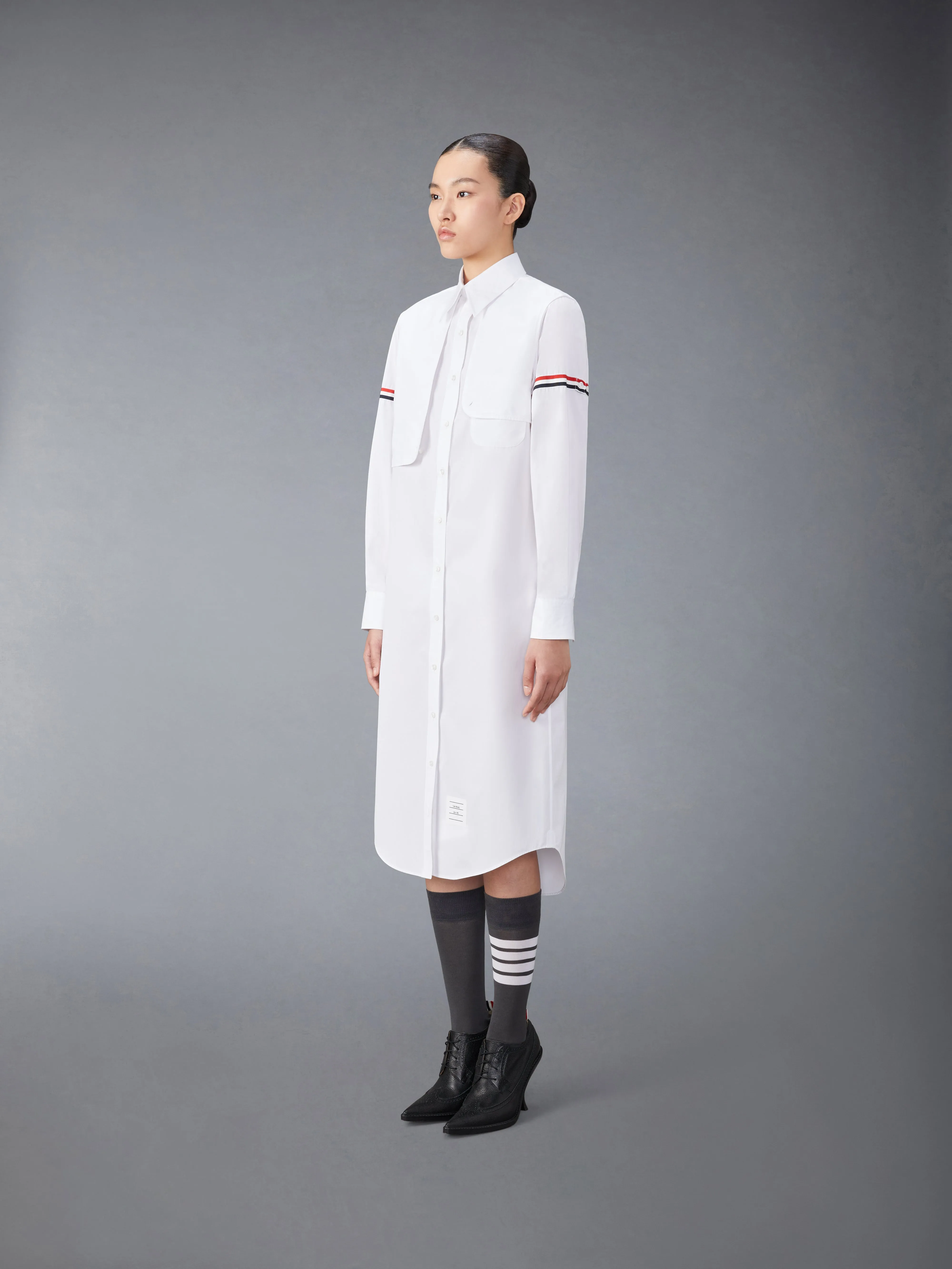 COTTON ARMBAND EASY FIT MAXI SHIRTDRESS sold by Thom Browne product image thumbnail 2