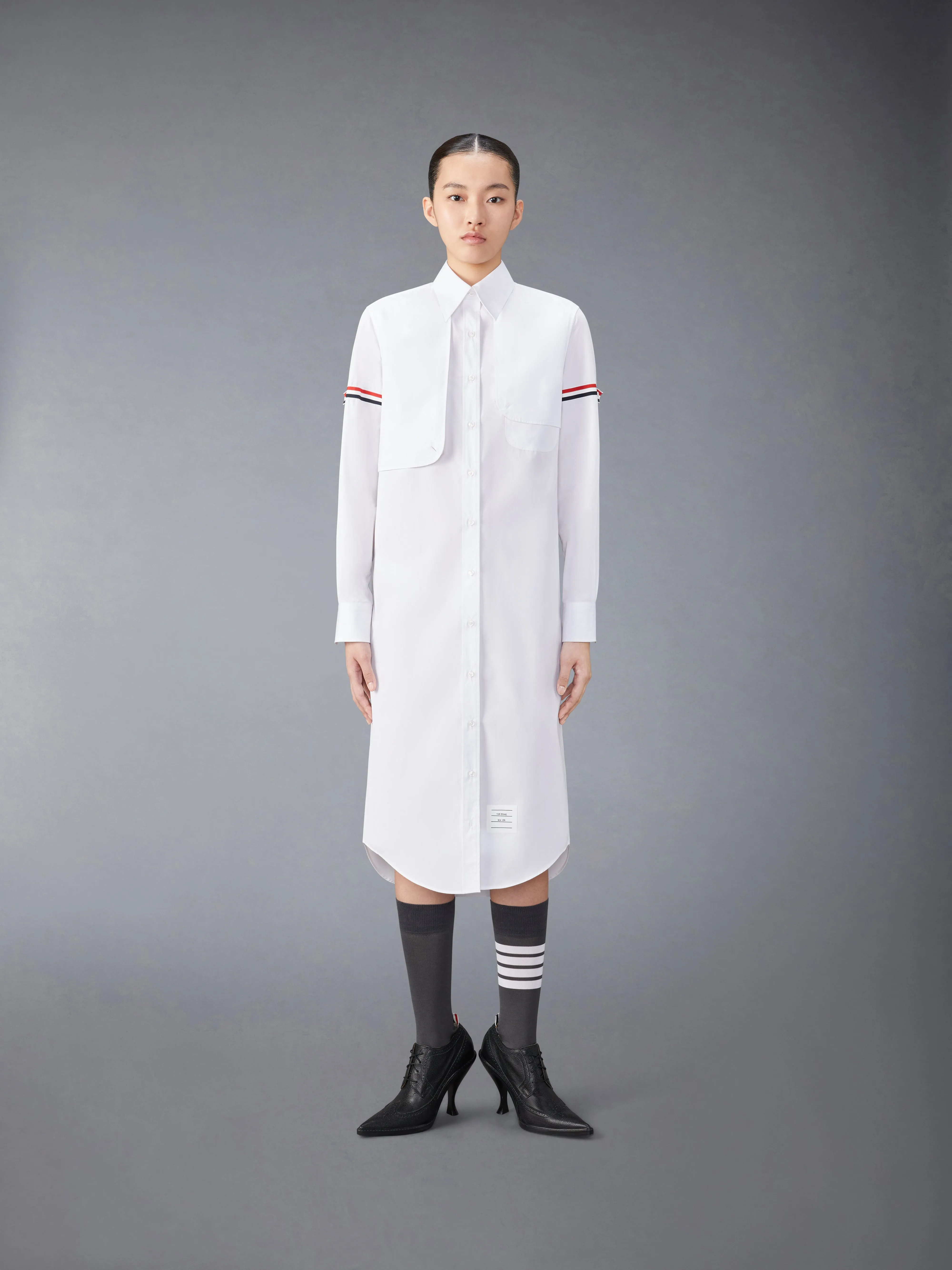 COTTON ARMBAND EASY FIT MAXI SHIRTDRESS sold by Thom Browne