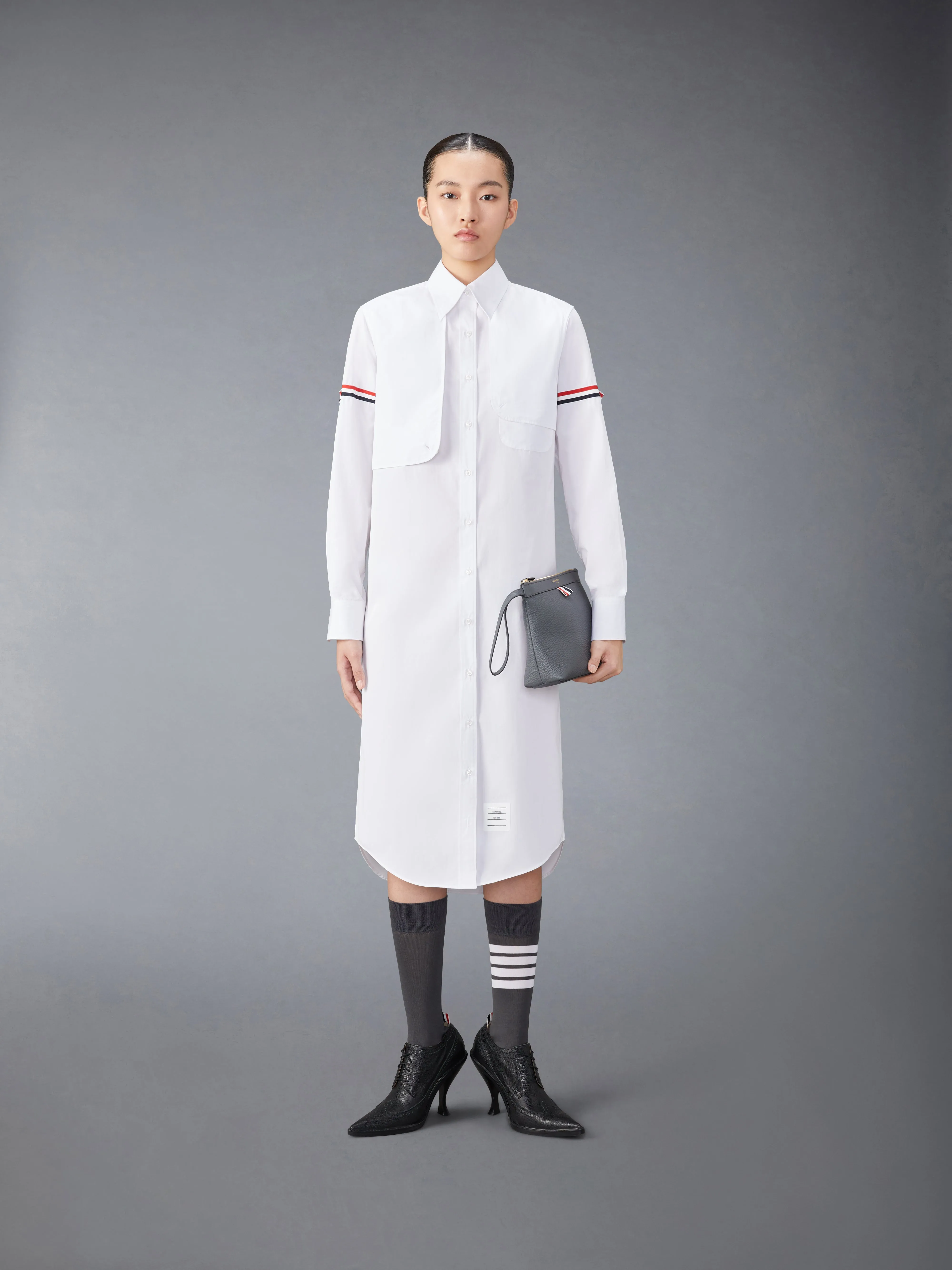 COTTON ARMBAND EASY FIT MAXI SHIRTDRESS sold by Thom Browne product image thumbnail 4