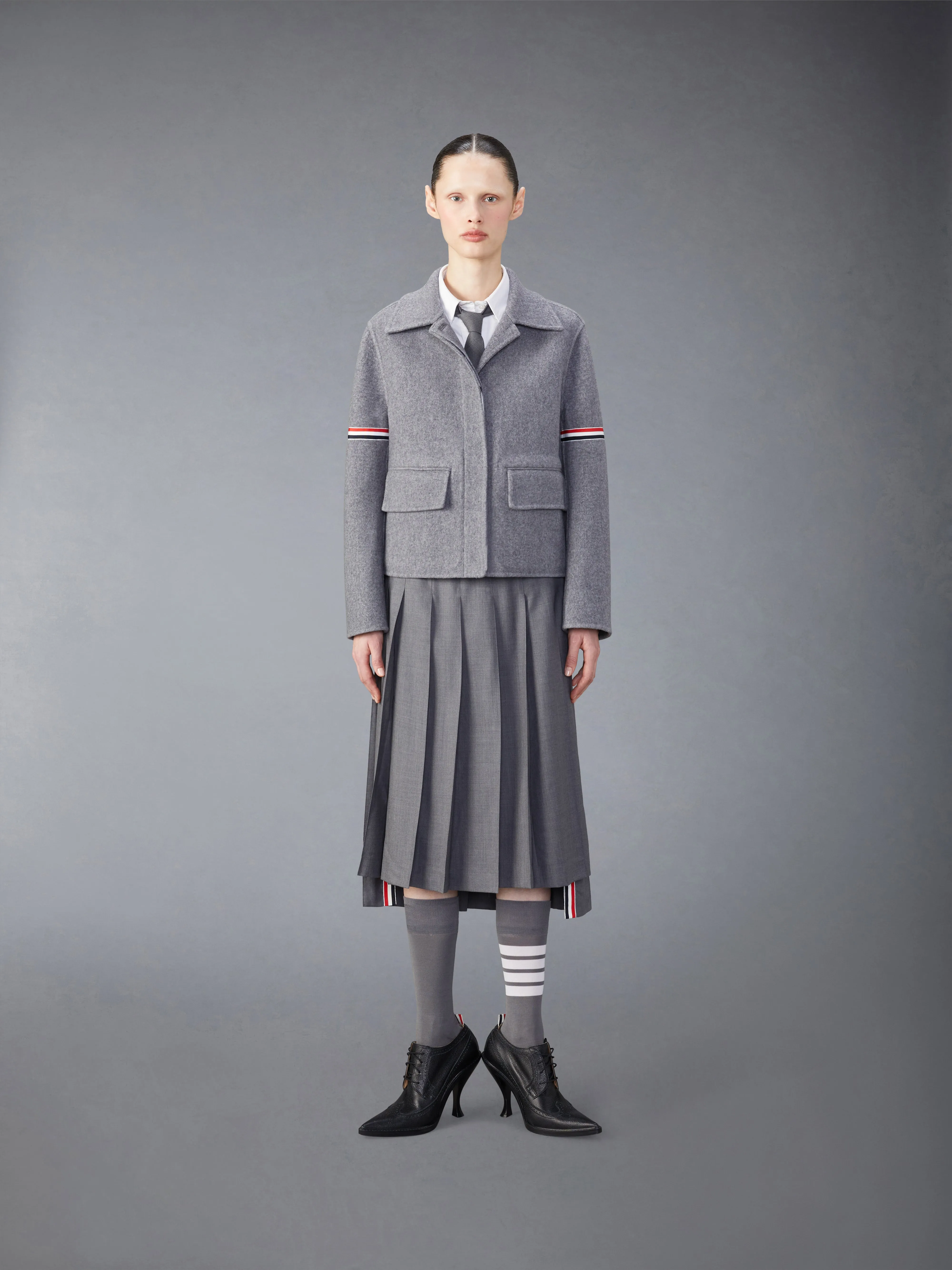 WOOL CASHMERE ARMBAND BELL SLEEVE JACKET sold by Thom Browne product image thumbnail 3