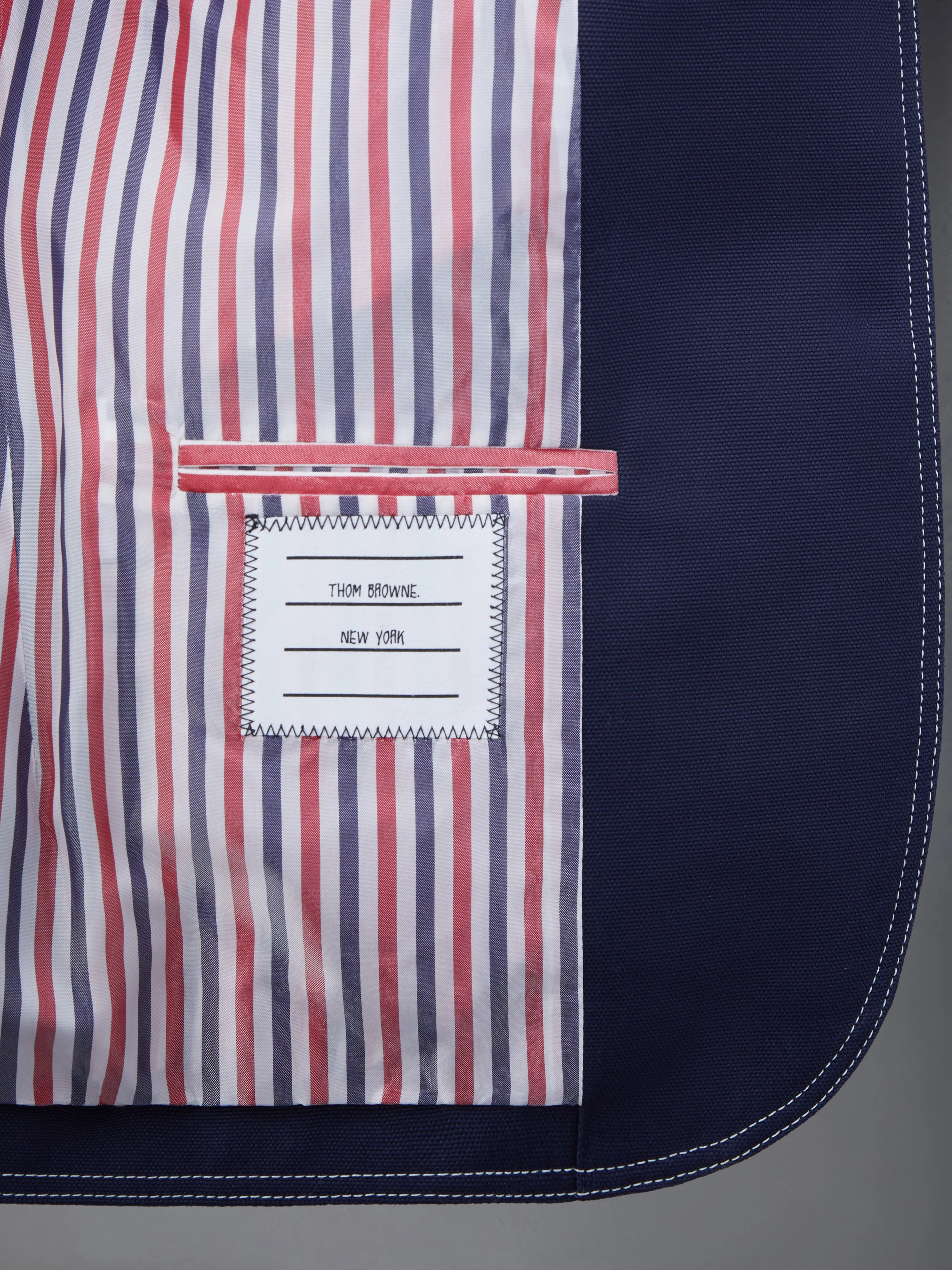 COTTON CANVAS CROPPED PATCH POCKET SACK JACKET sold by Thom Browne product image thumbnail 5