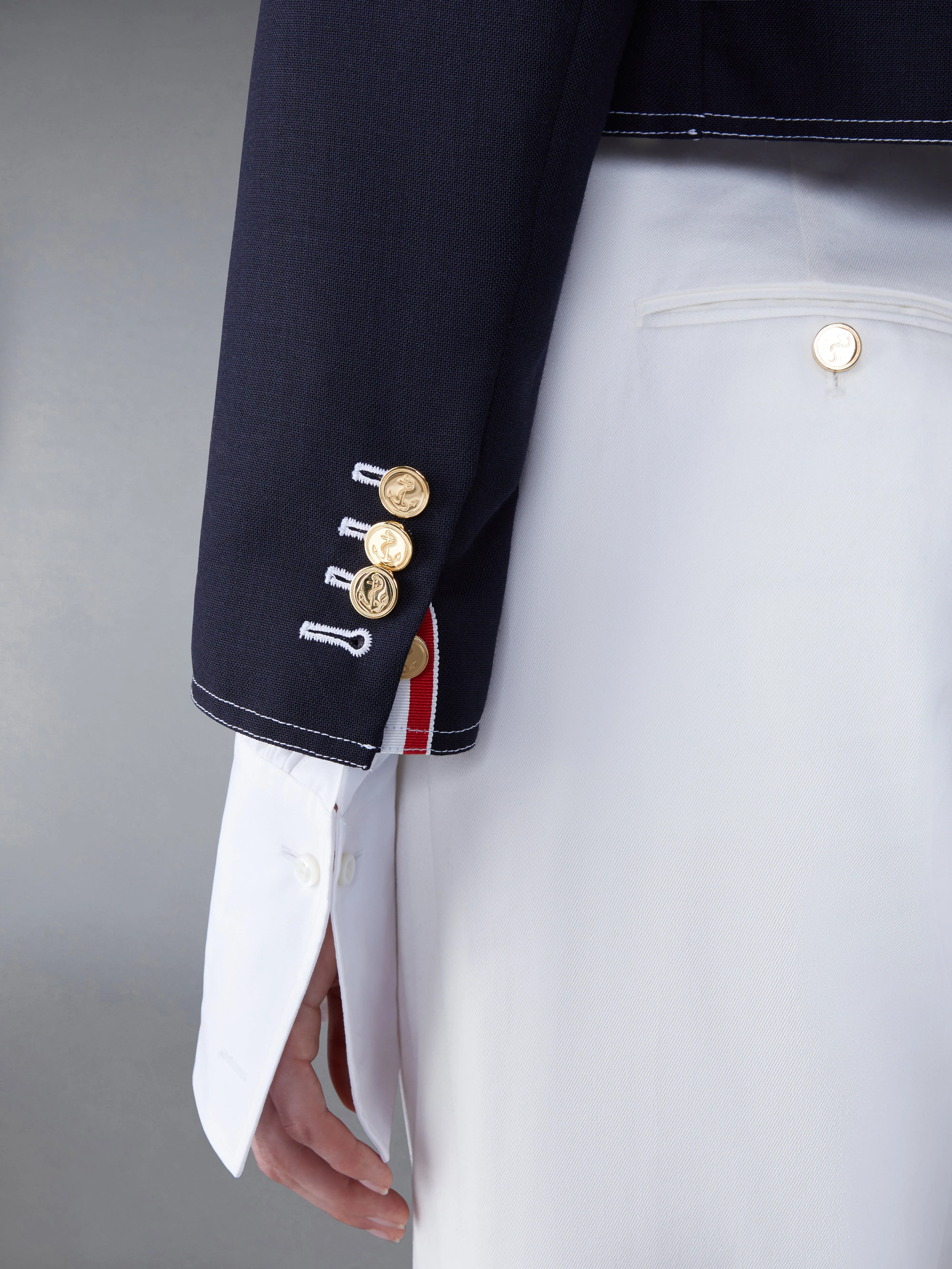 FRESCO BOX PLEAT CARDIGAN JACKET sold by Thom Browne product image thumbnail 5