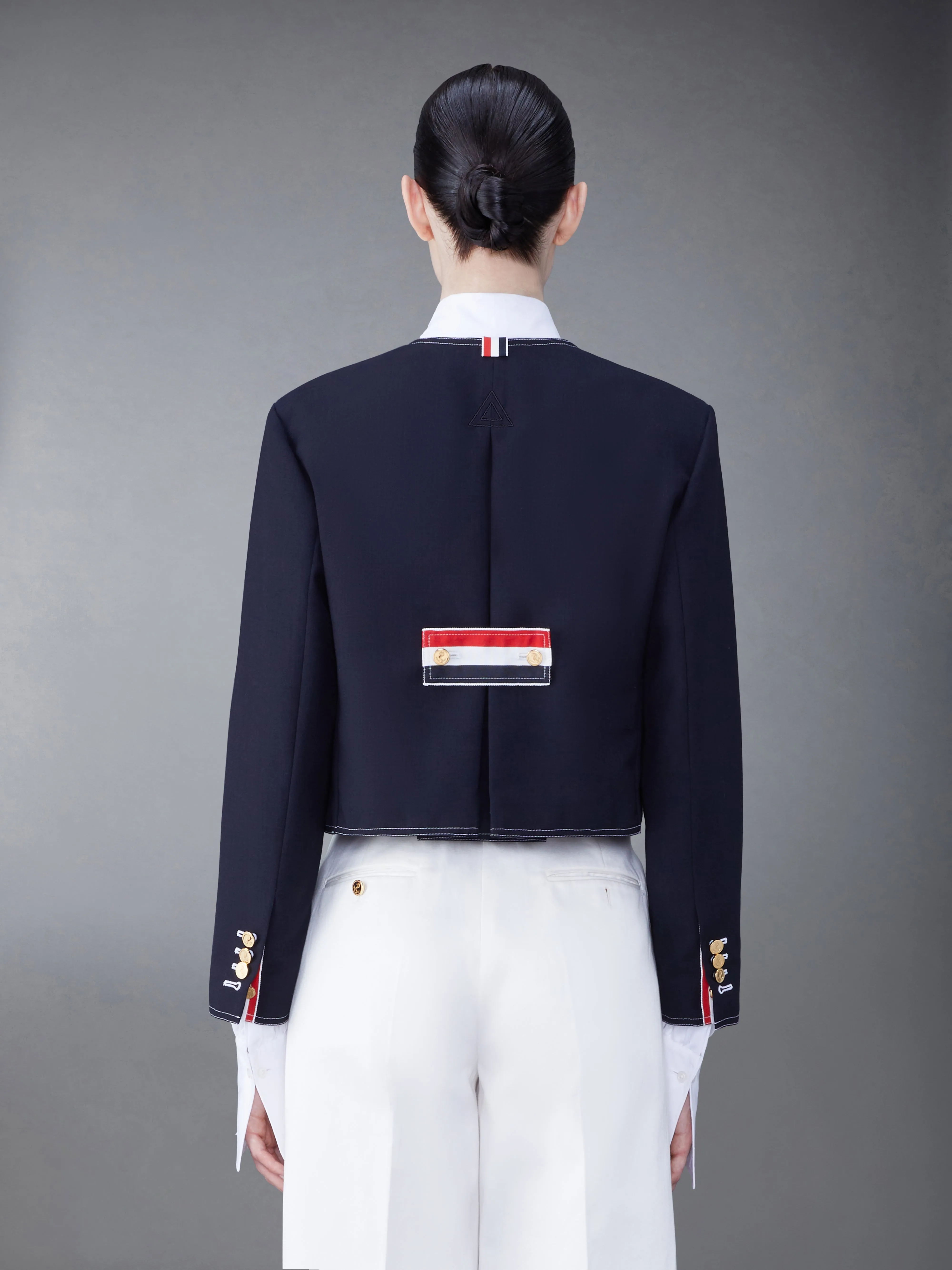 FRESCO BOX PLEAT CARDIGAN JACKET sold by Thom Browne product image thumbnail 3