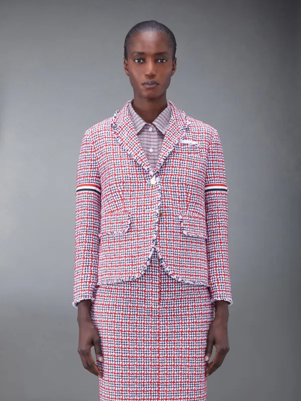 CHECK SUMMER TWEED FRAY ARMBAND SLIM FIT SPORT COAT sold by Thom Browne