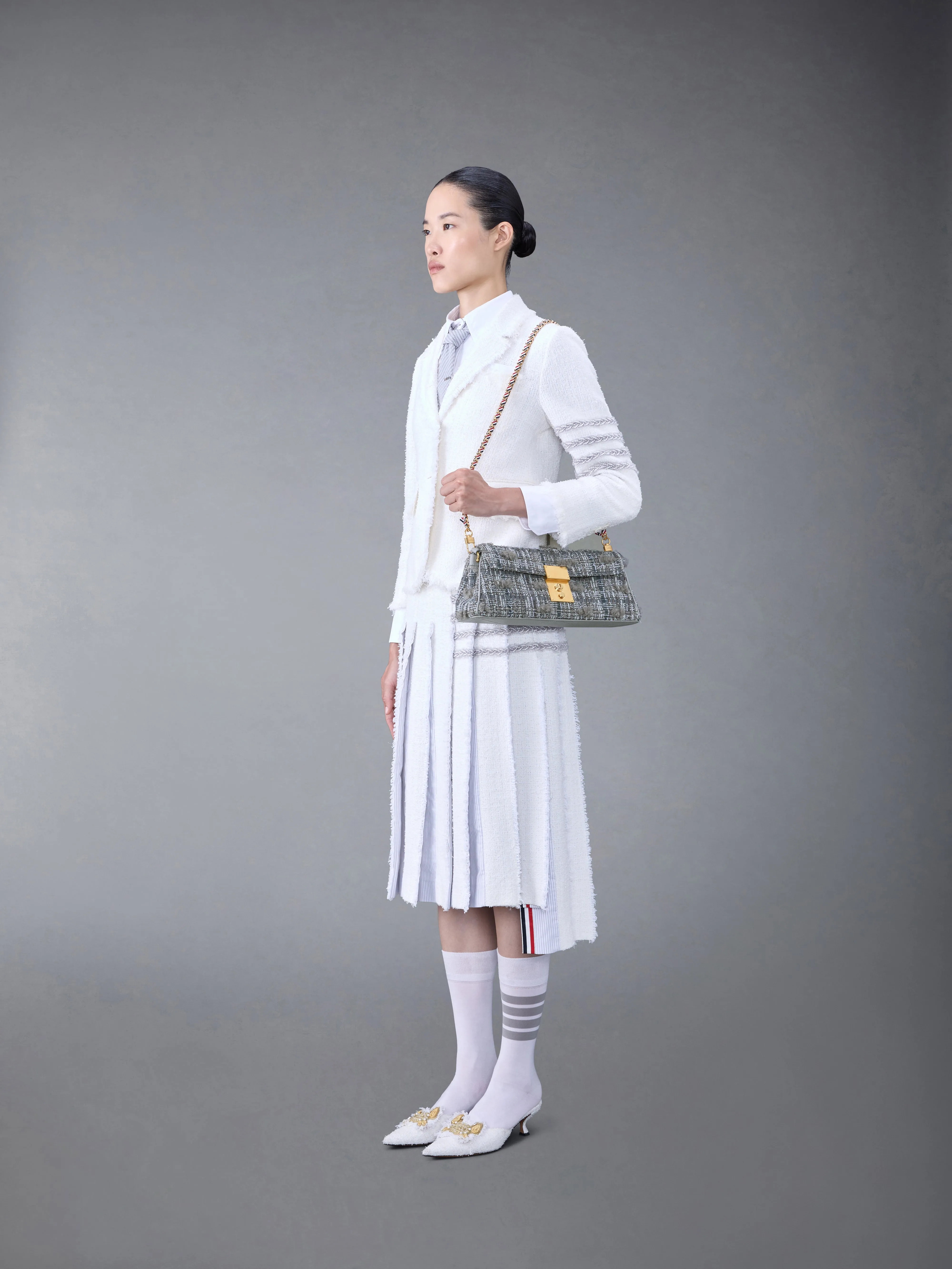 TWEED MRS. THOM BAGUETTE CLUTCH sold by Thom Browne product image thumbnail 4