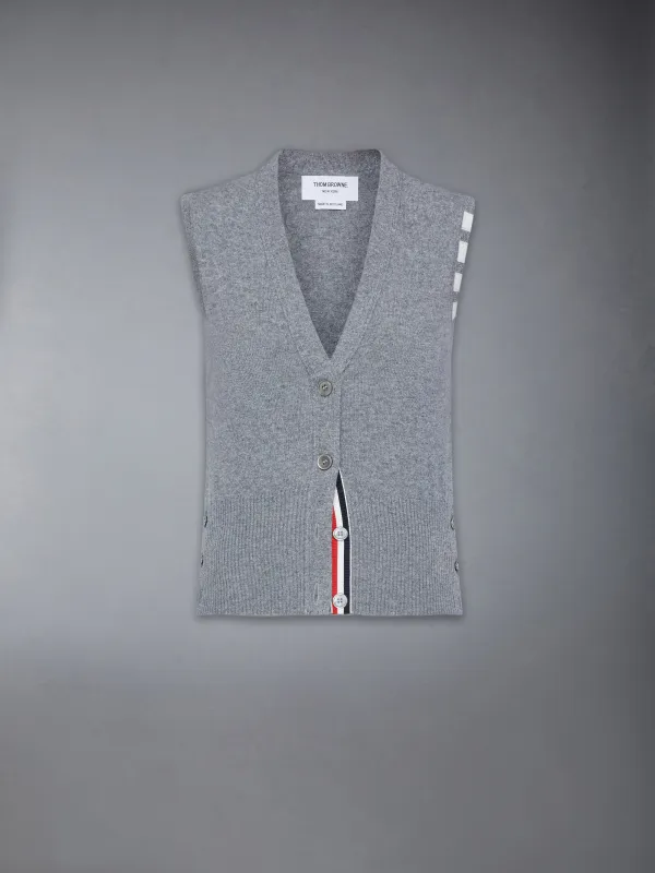 CASHMERE 4-BAR CARDIGAN VEST made by Thom Browne