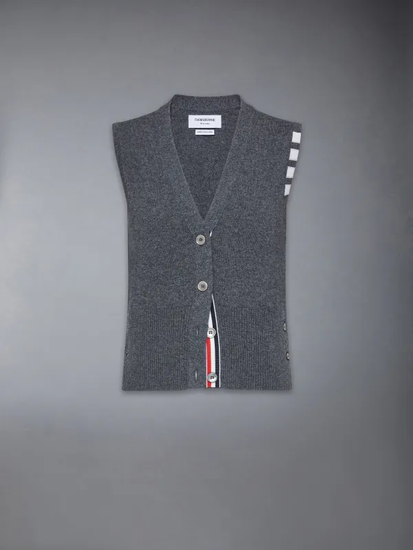 CASHMERE 4-BAR CARDIGAN VEST made by Thom Browne
