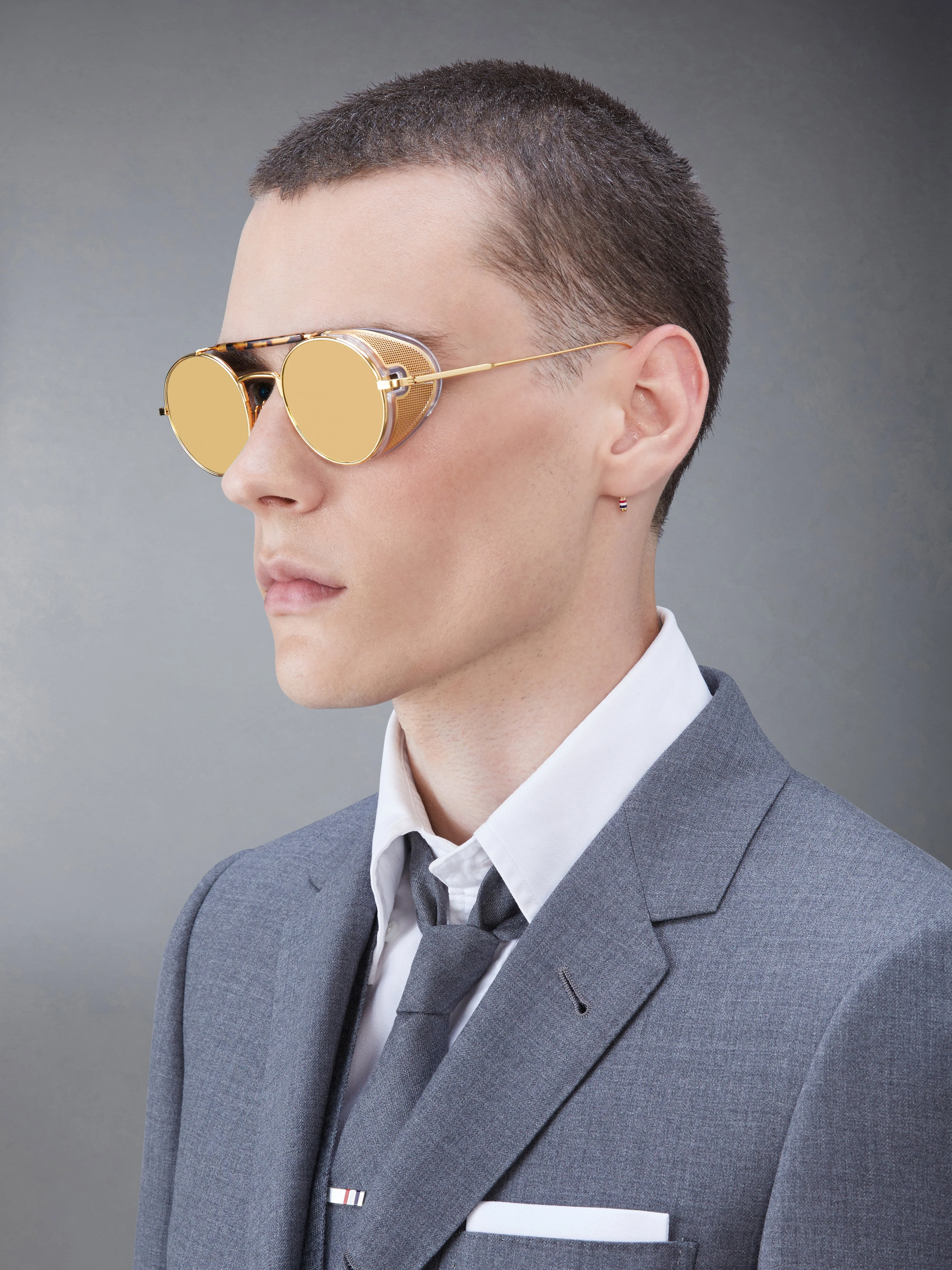 LIMITED EDITION ACETATE AND TITANIUM ROUND SUNGLASSES sold by Thom Browne product image thumbnail 3