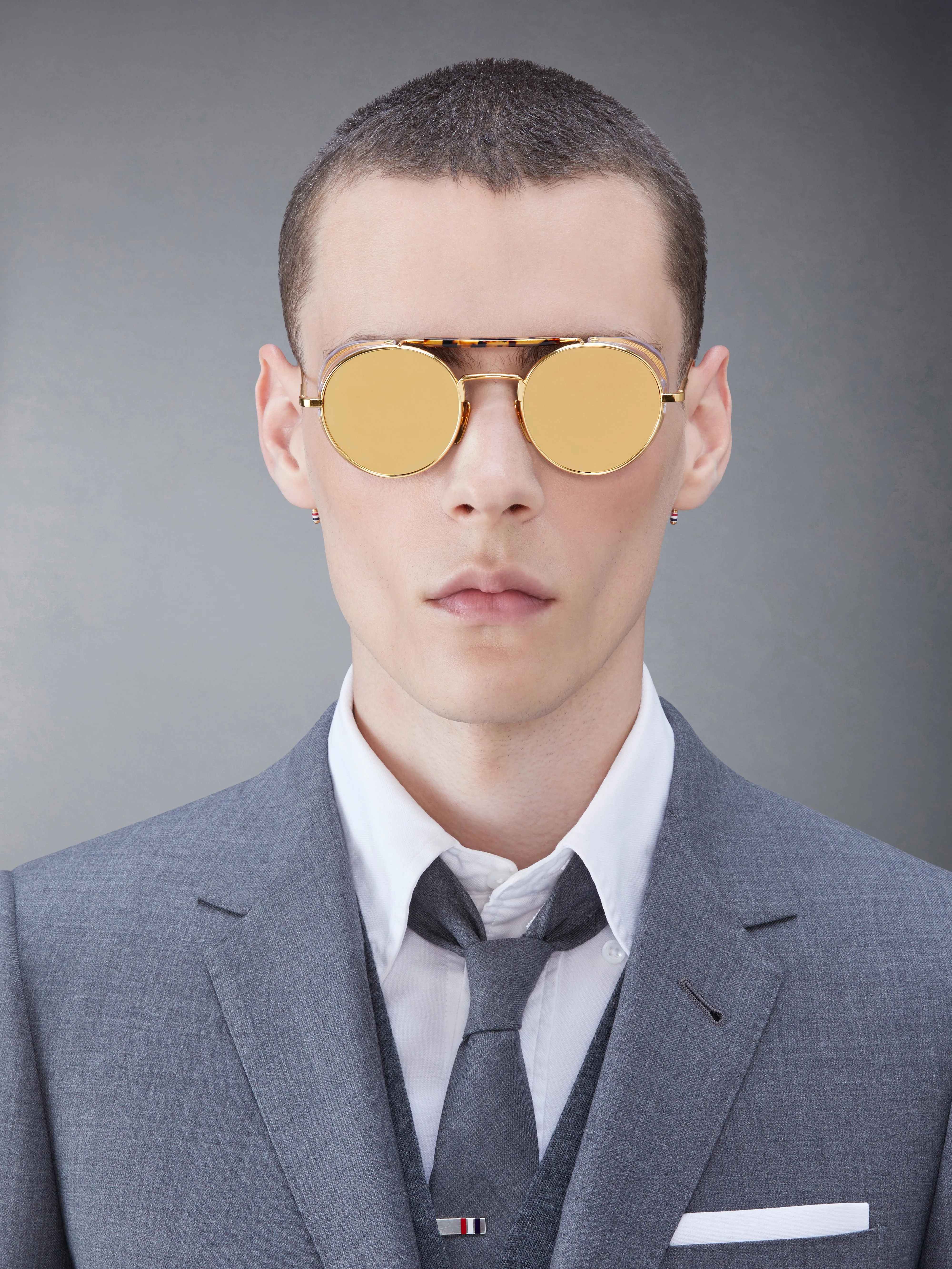 LIMITED EDITION ACETATE AND TITANIUM ROUND SUNGLASSES sold by Thom Browne product image thumbnail 2