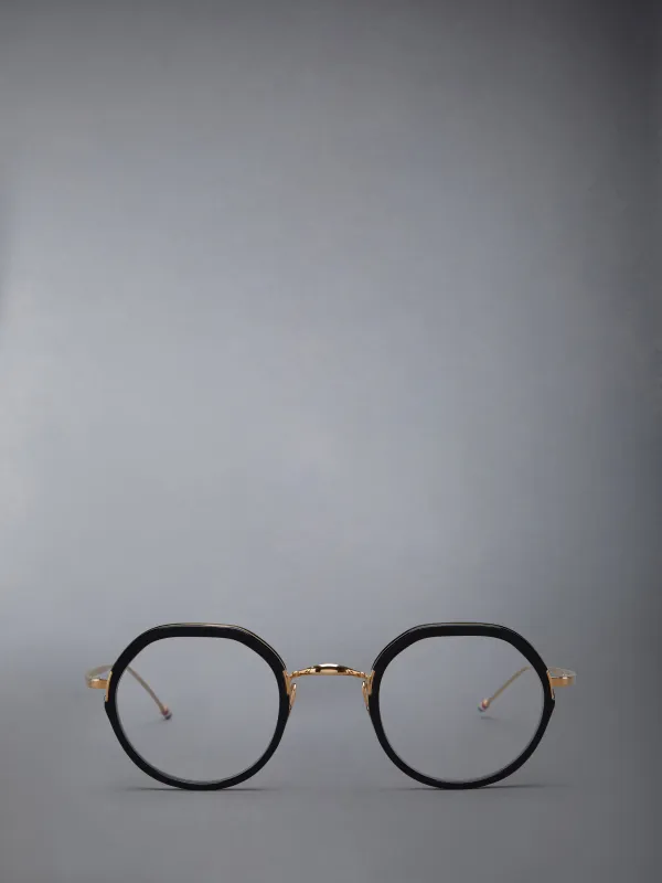 ACETATE AND TITANIUM ROUND EYEGLASSES sold by Thom Browne