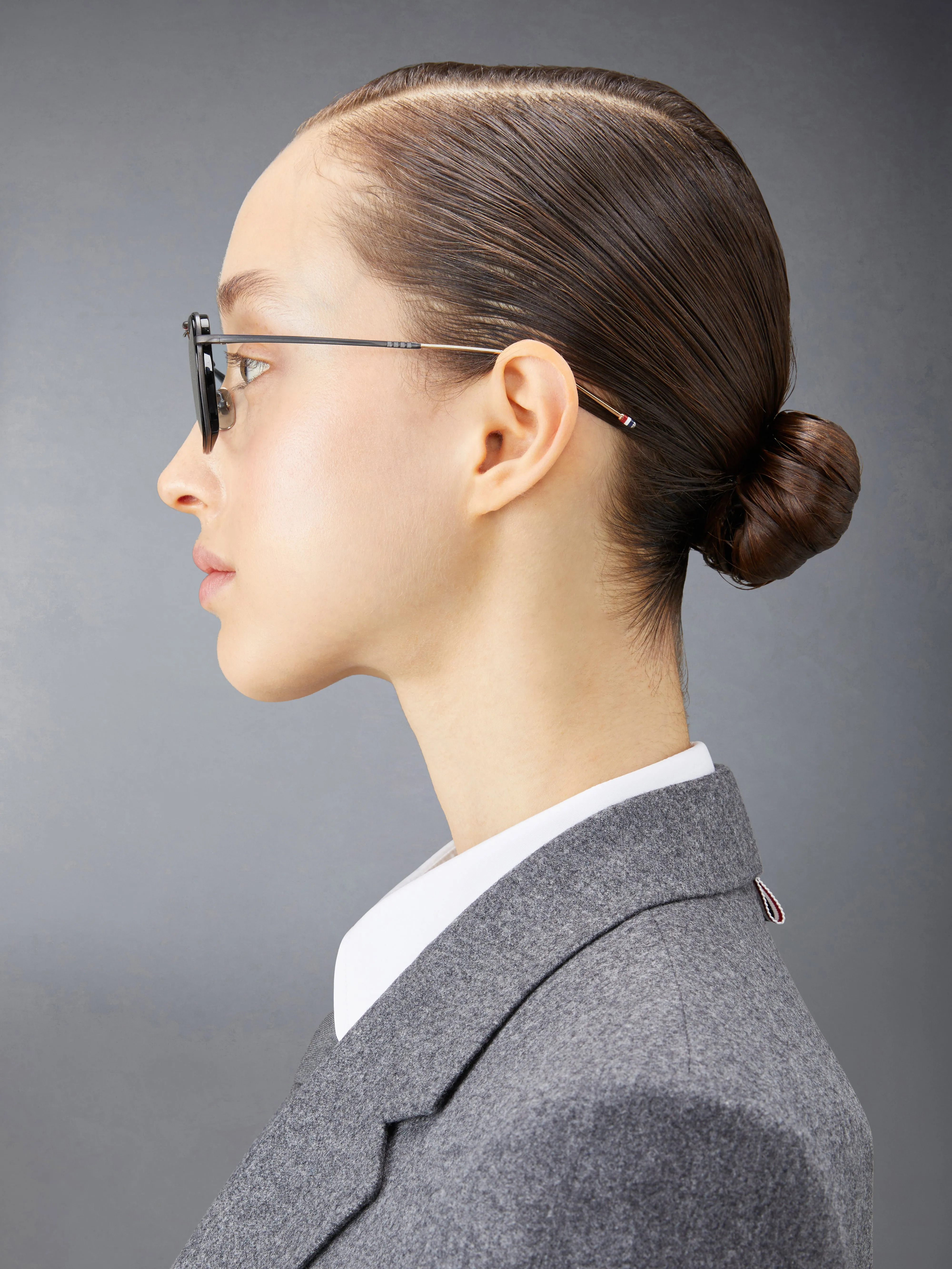 ACETATE AND TITANIUM RECTANGULAR AVIATOR EYEGLASSES sold by Thom Browne product image thumbnail 3