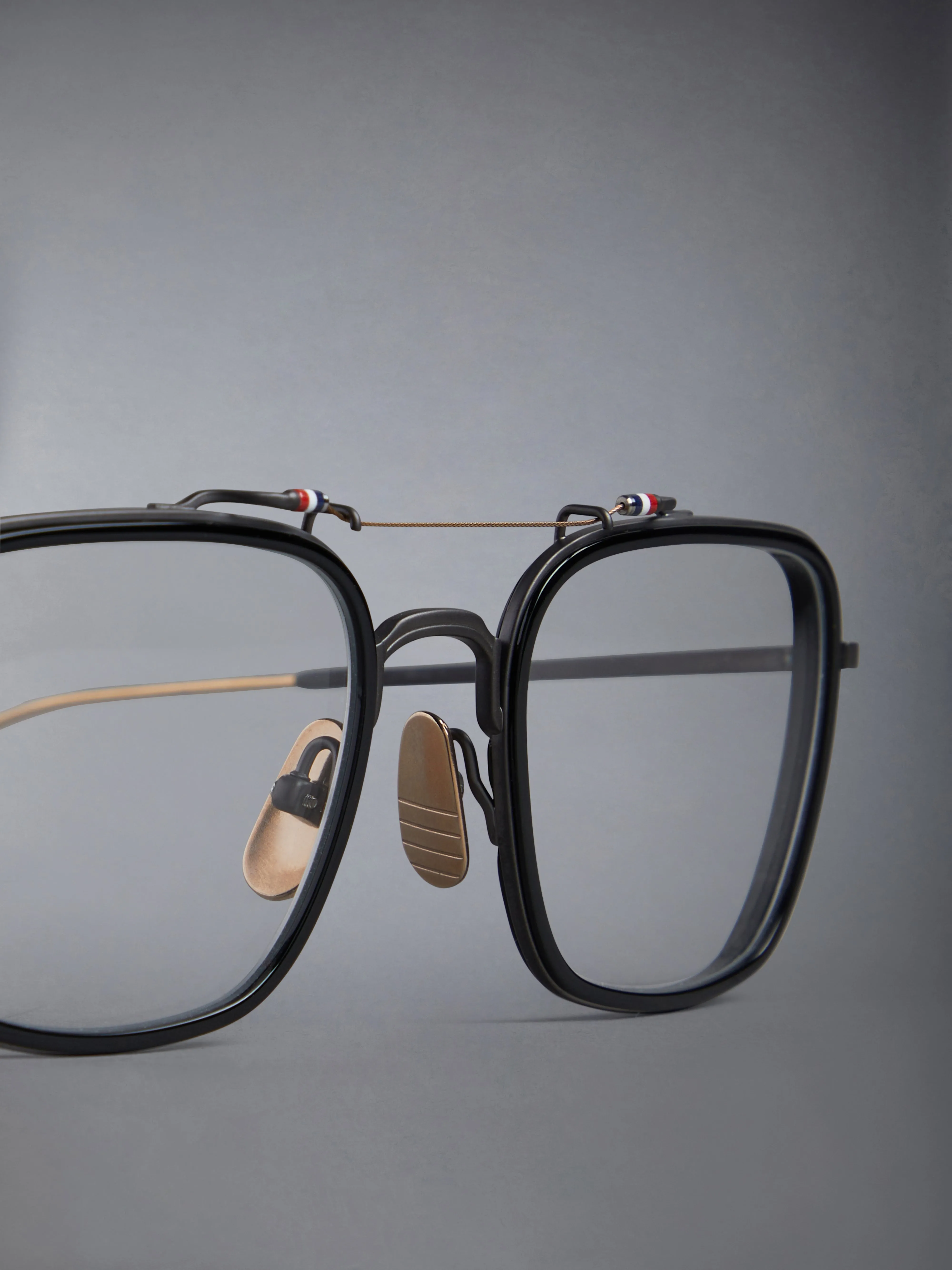 ACETATE AND TITANIUM RECTANGULAR AVIATOR EYEGLASSES sold by Thom Browne product image thumbnail 5