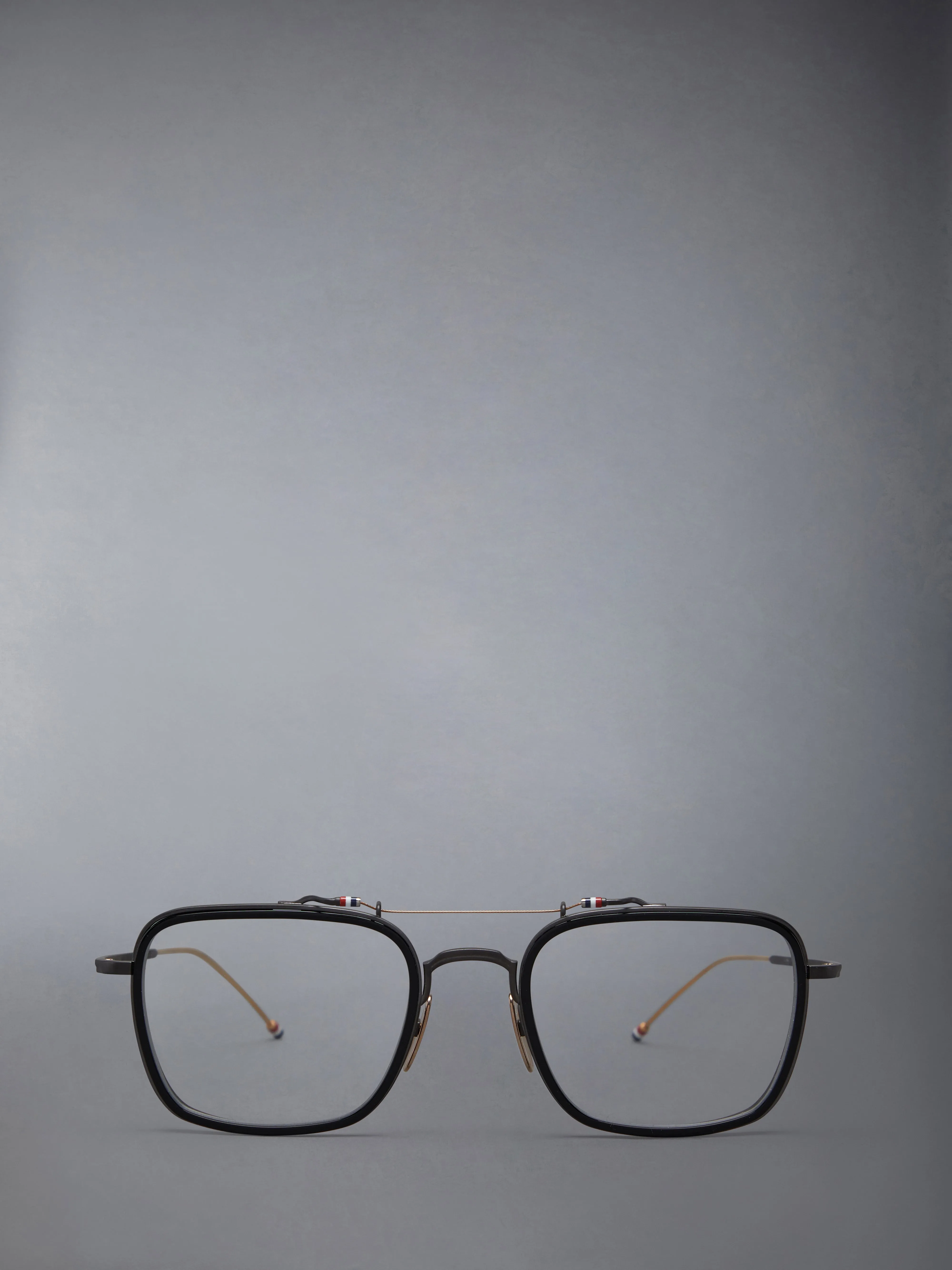 ACETATE AND TITANIUM RECTANGULAR AVIATOR EYEGLASSES sold by Thom Browne