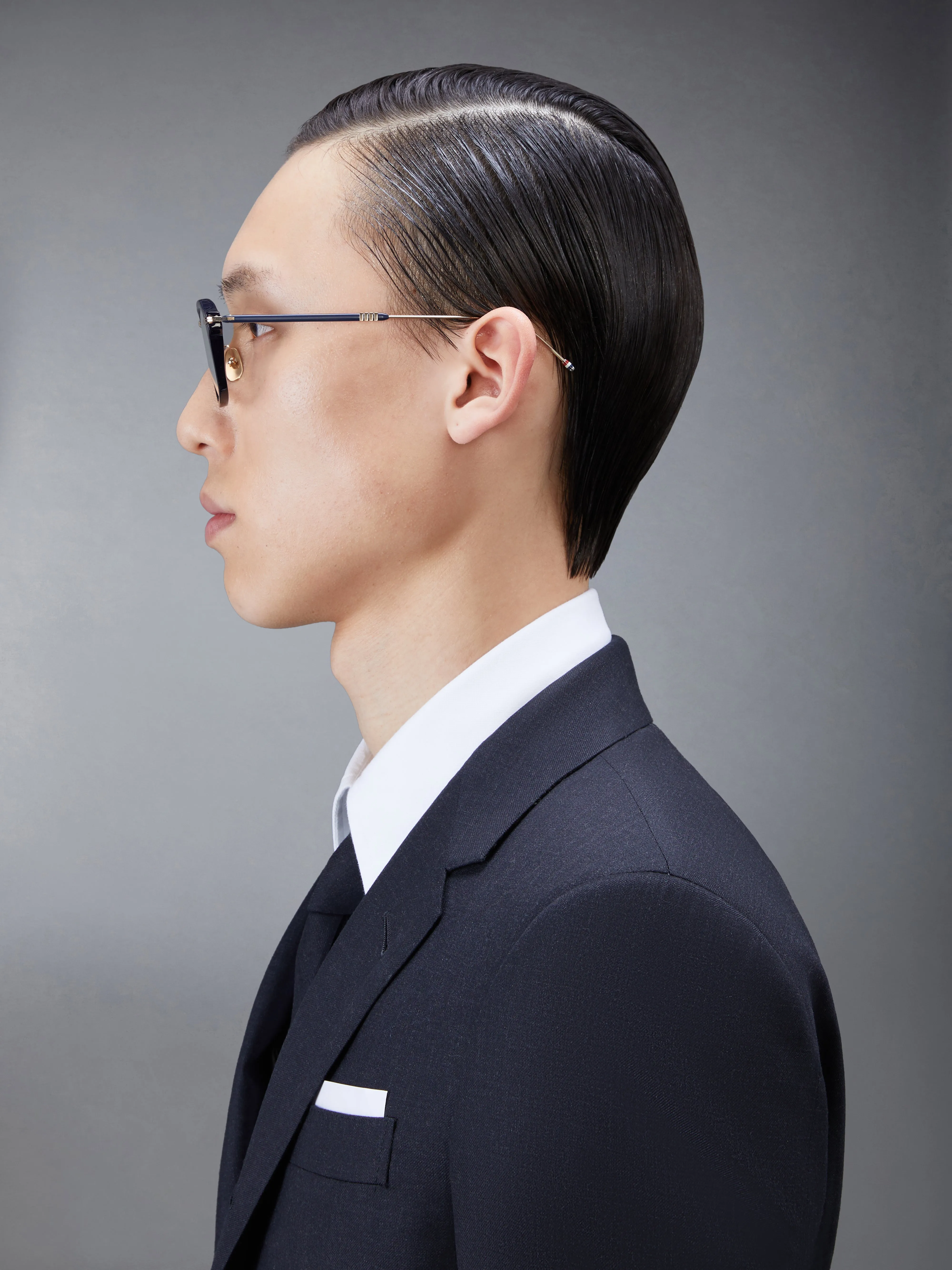 ACETATE AND TITANIUM RECTANGULAR EYEGLASSES sold by Thom Browne product image thumbnail 3