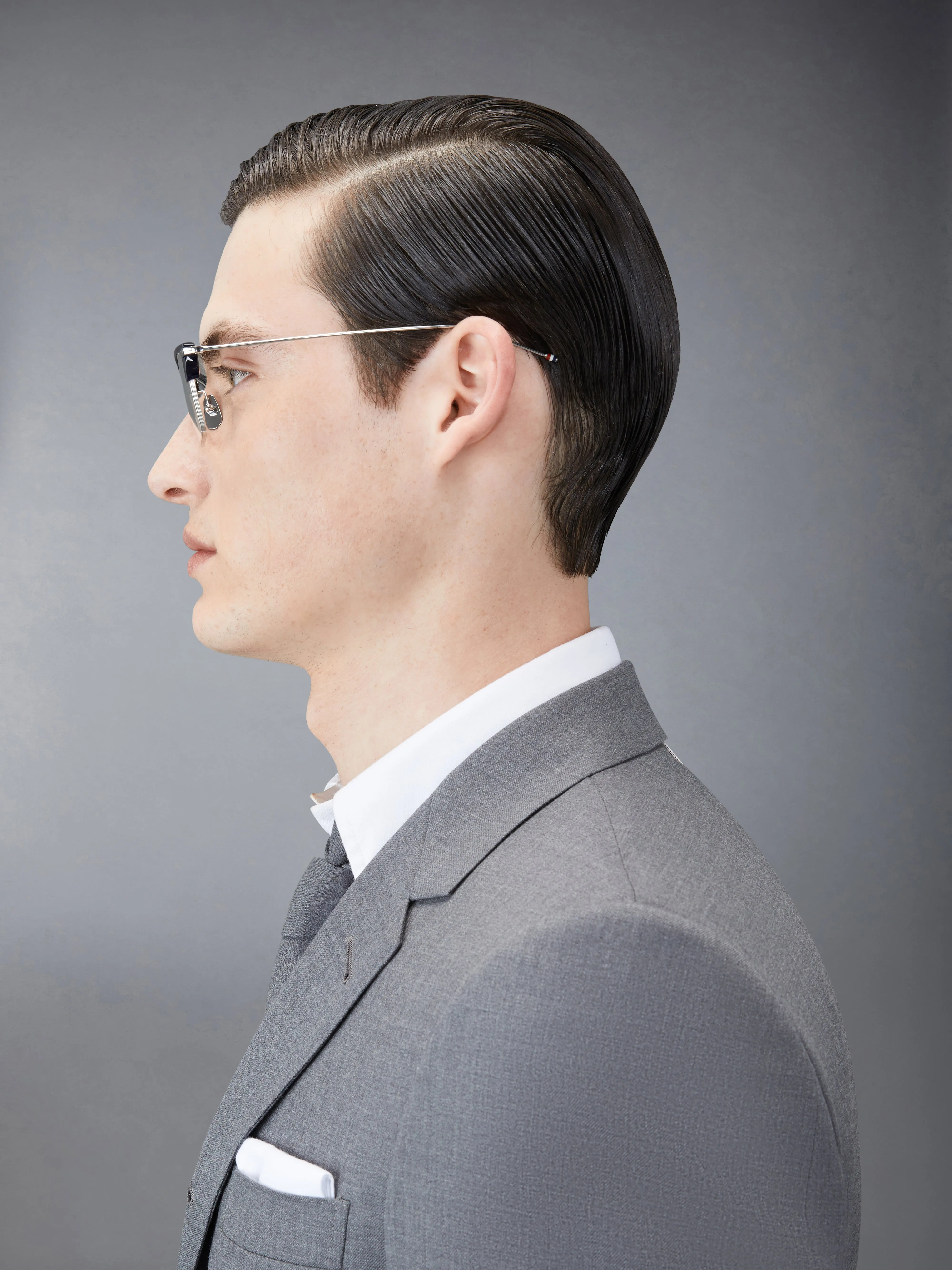 ACETATE AND TITANIUM RECTANGULAR EYEGLASSES sold by Thom Browne product image thumbnail 3