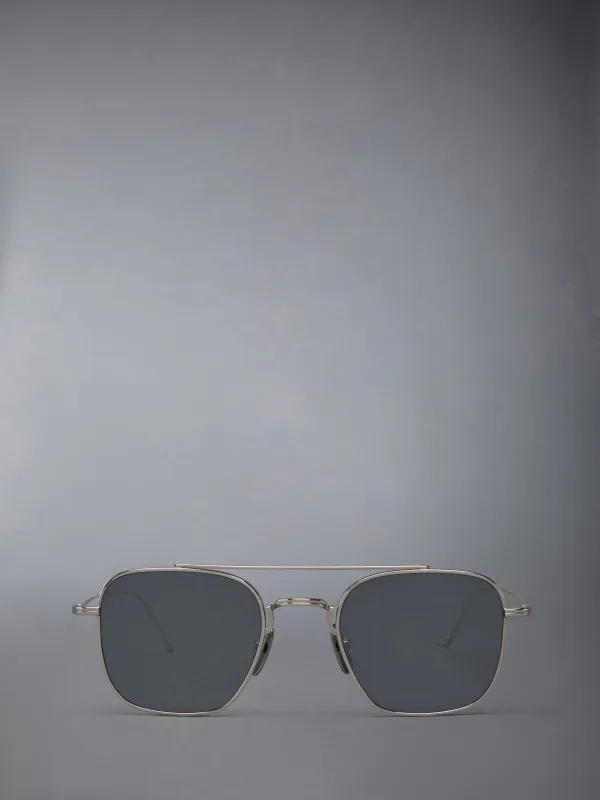 TITANIUM SQUARED AVIATOR SUNGLASSES sold by Thom Browne