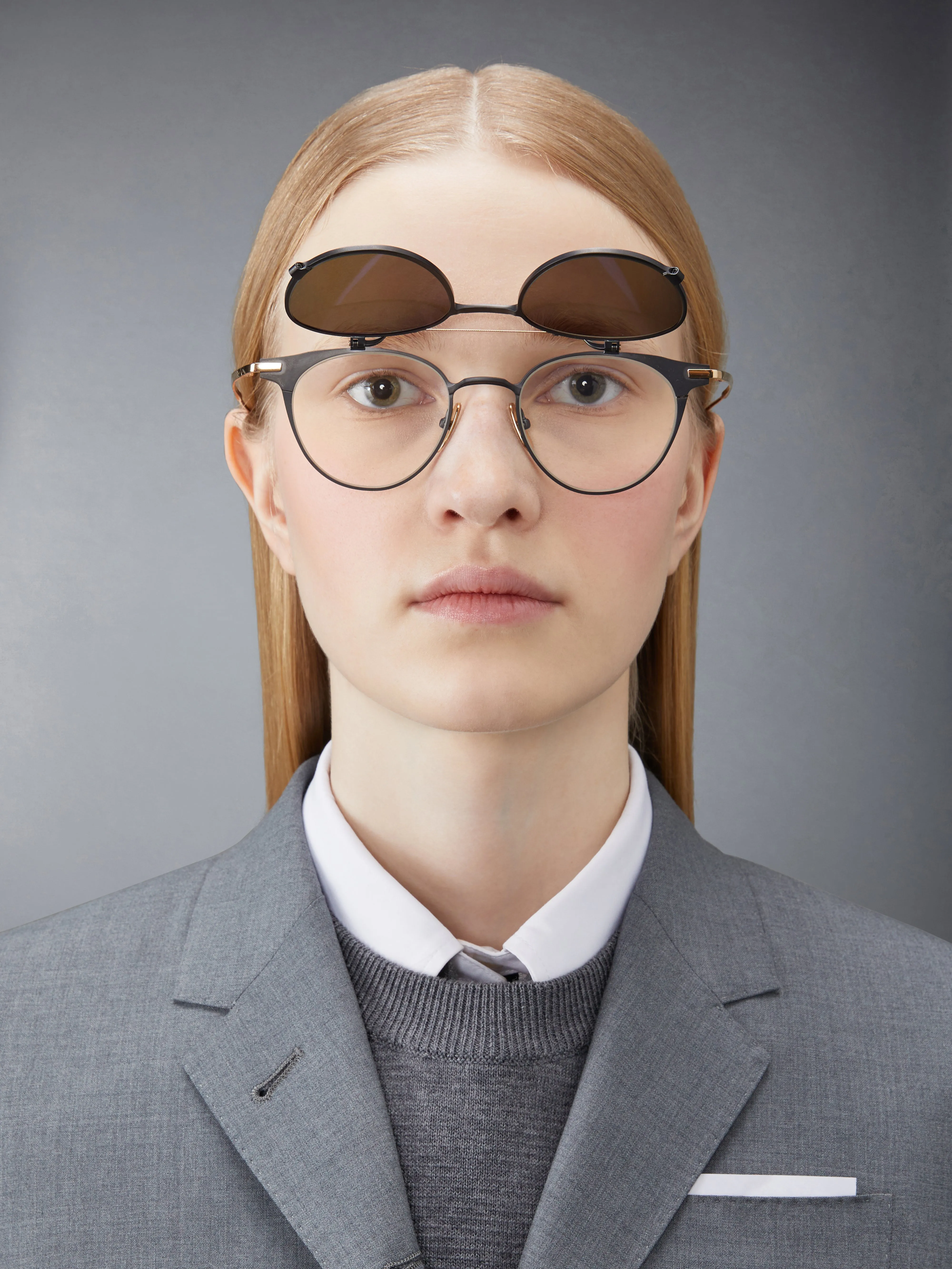 TITANIUM ROUND CLIP ON SUNGLASSES sold by Thom Browne product image thumbnail 2