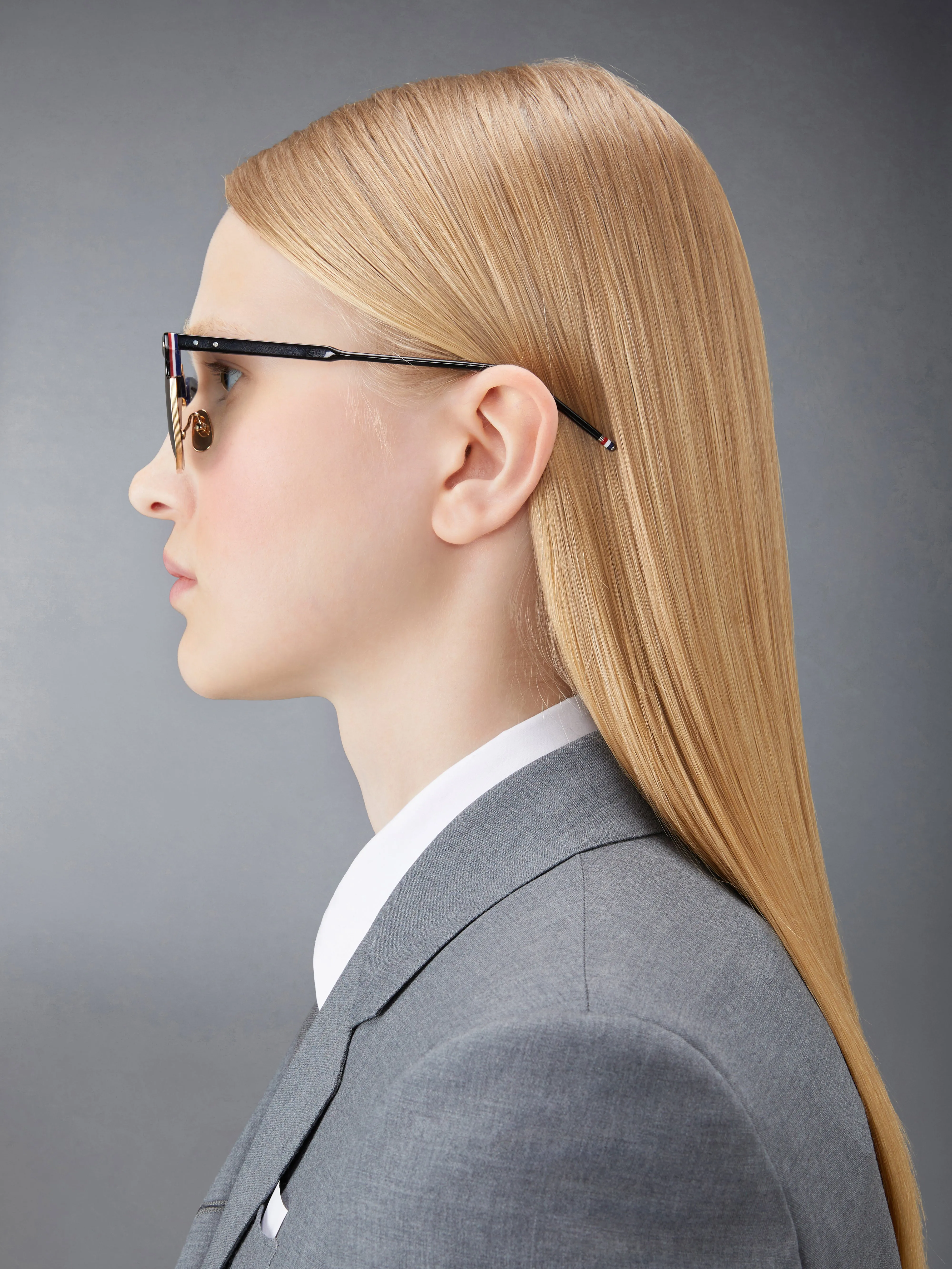 ACETATE AND TITANIUM RECTANGULAR SUNGLASSES sold by Thom Browne product image thumbnail 3