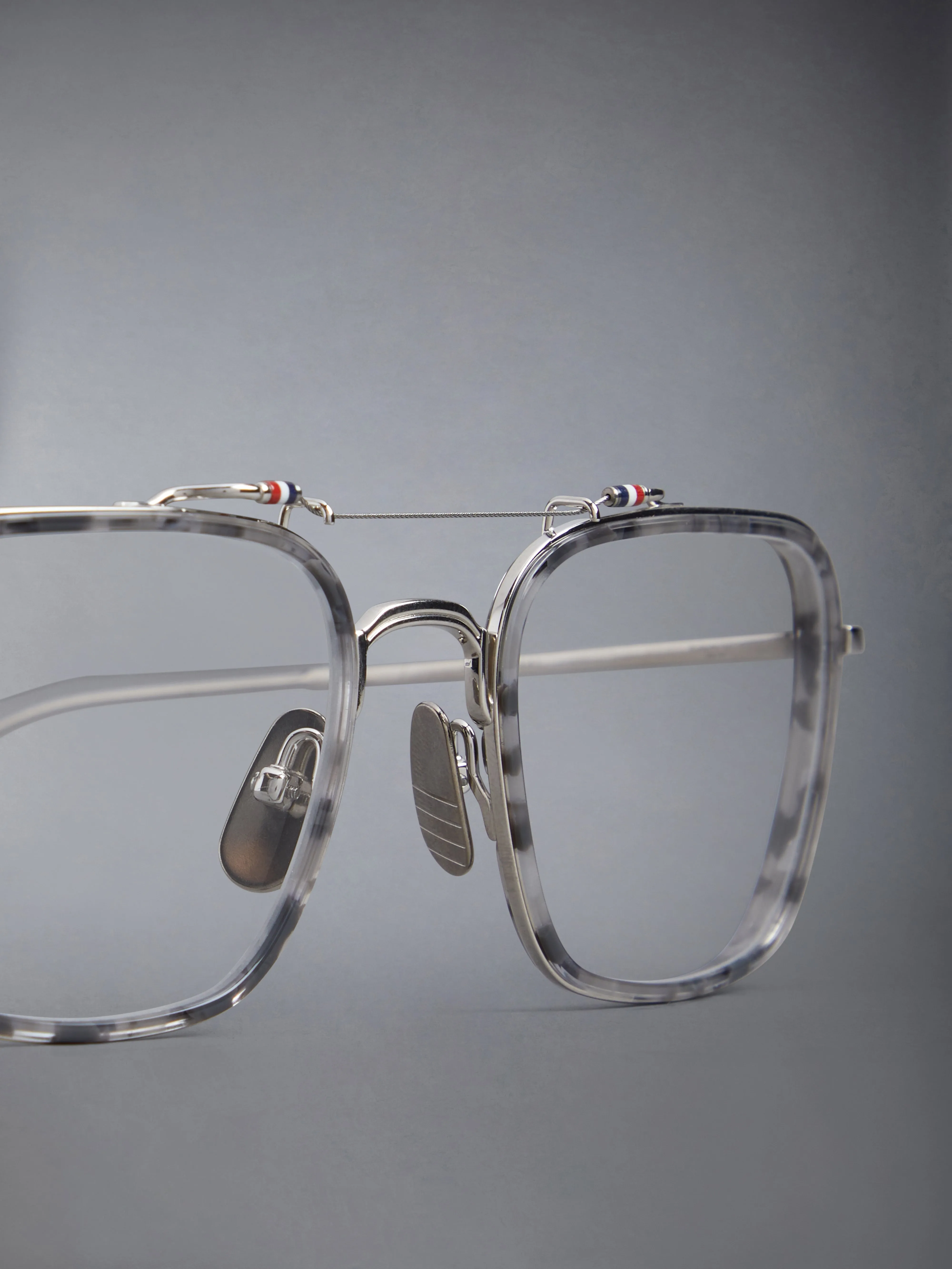 ACETATE AND TITANIUM RECTANGULAR AVIATOR EYEGLASSES sold by Thom Browne product image thumbnail 5