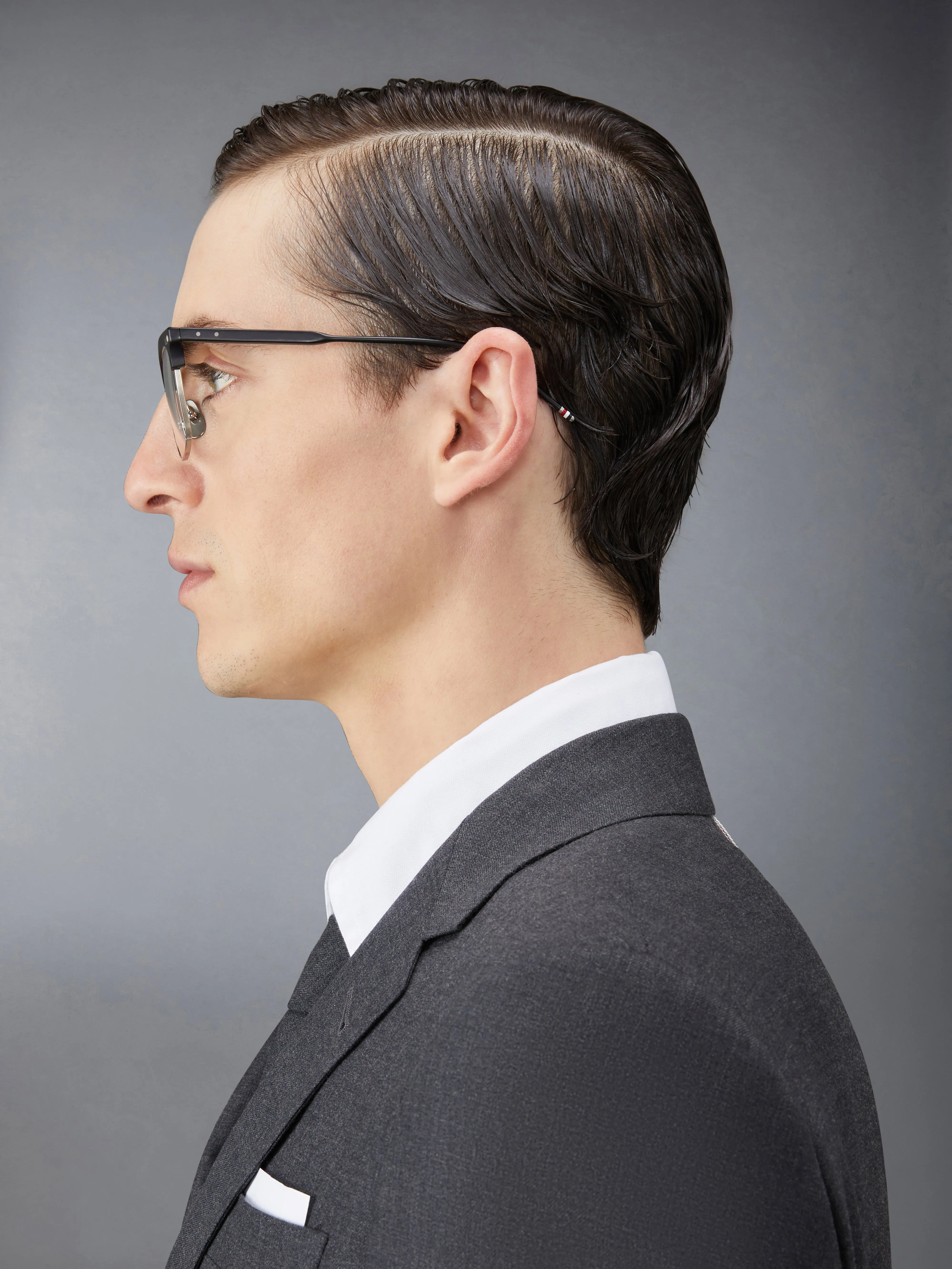 ACETATE AND TITANIUM RECTANGULAR EYEGLASSES sold by Thom Browne product image thumbnail 3