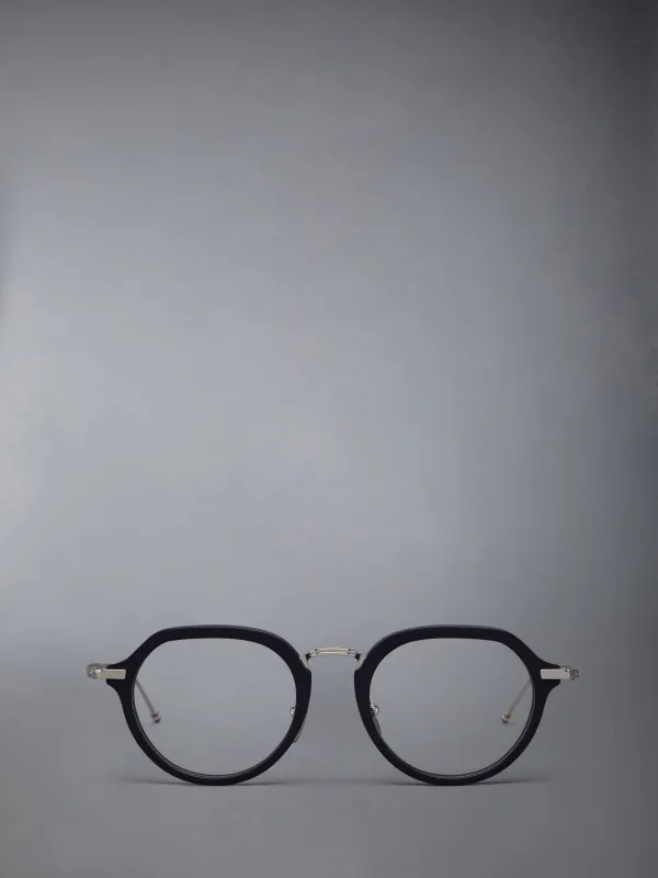 ACETATE AND TITANIUM ROUND EYEGLASSES sold by Thom Browne