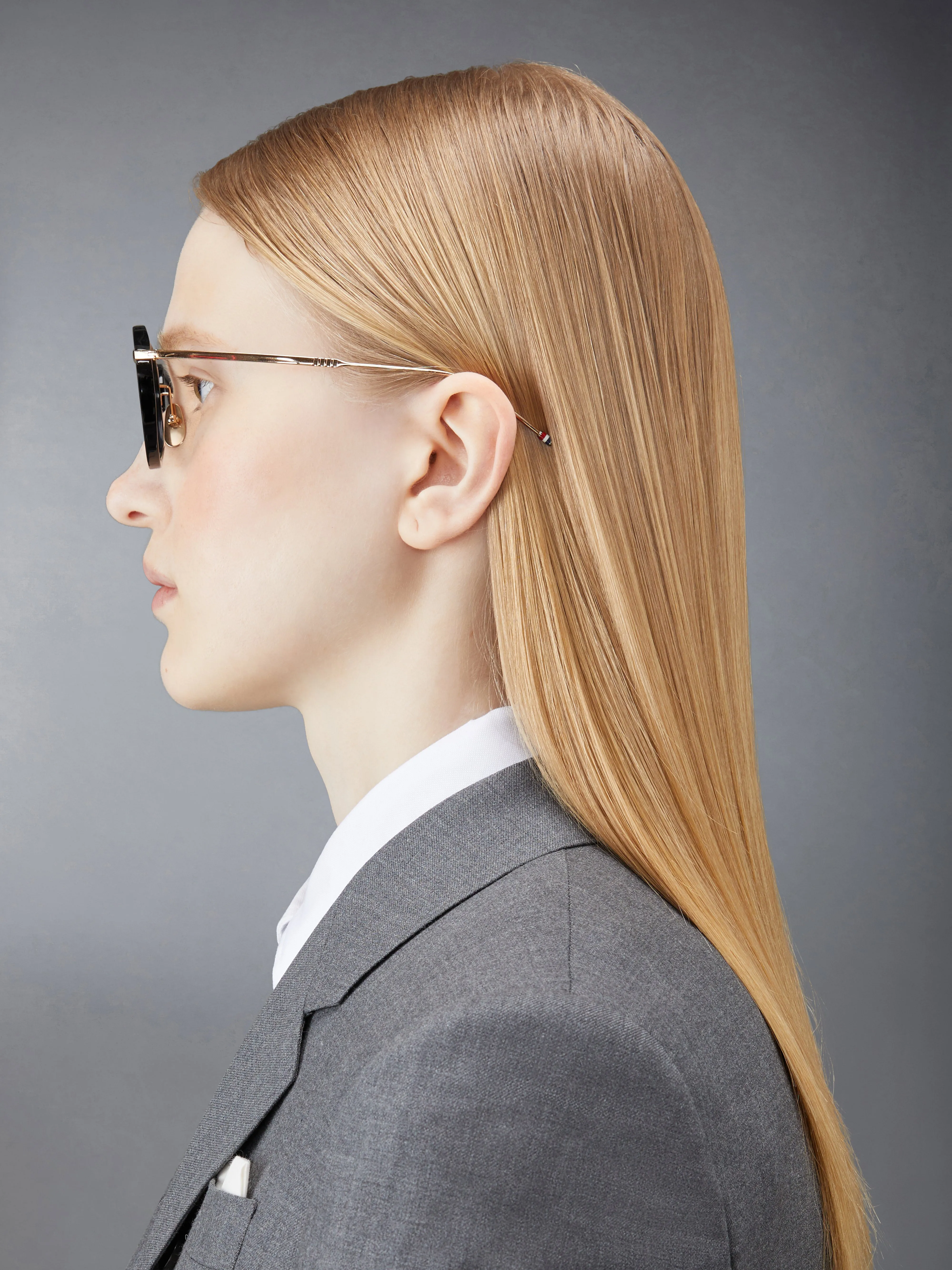 ACETATE AND TITANIUM ROUND EYEGLASSES sold by Thom Browne product image thumbnail 3