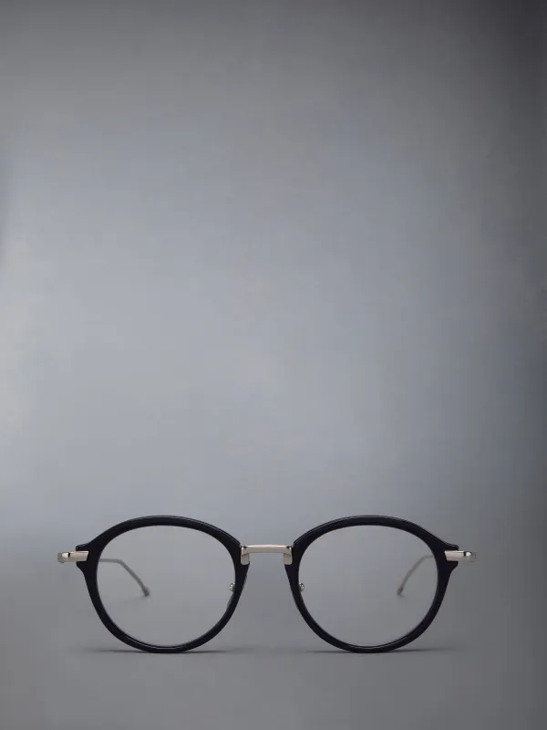 ACETATE AND TITANIUM ROUND EYEGLASSES sold by Thom Browne