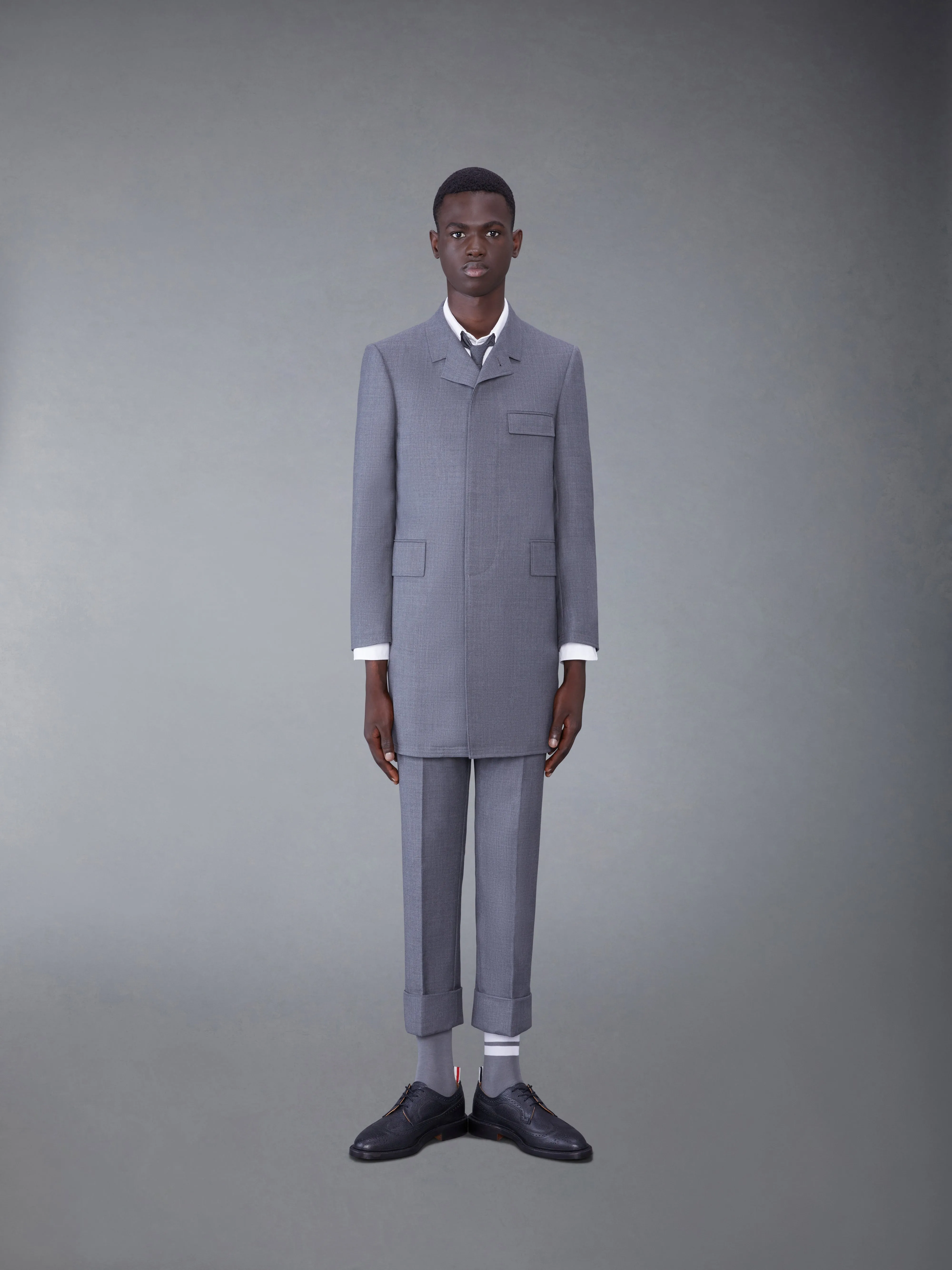 TWILL WOOL CLASSIC CHESTERFIELD OVERCOAT sold by Thom Browne product image thumbnail 3