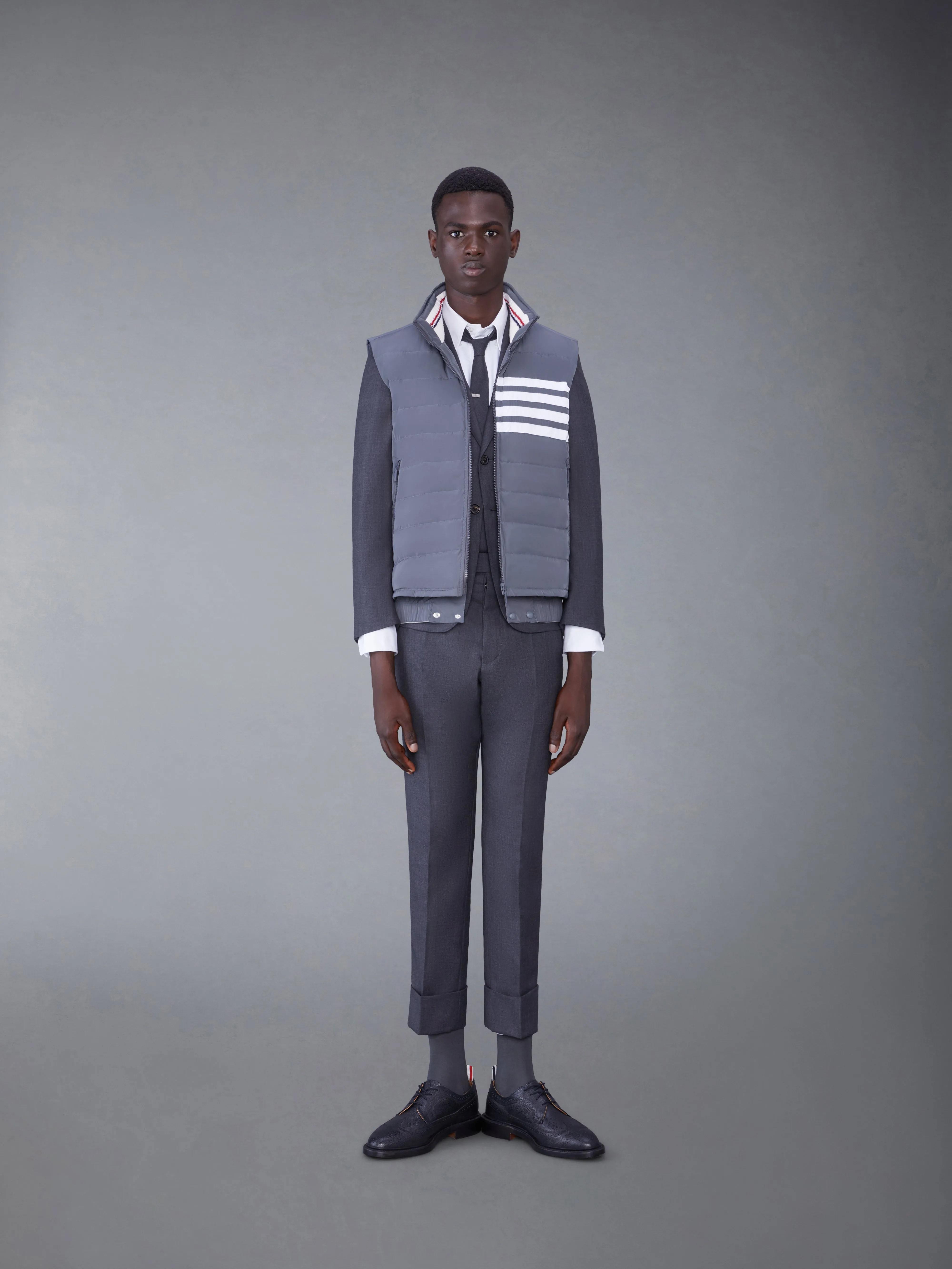 POLY TWILL DOWN FILL 4-BAR SKI VEST sold by Thom Browne product image thumbnail 3