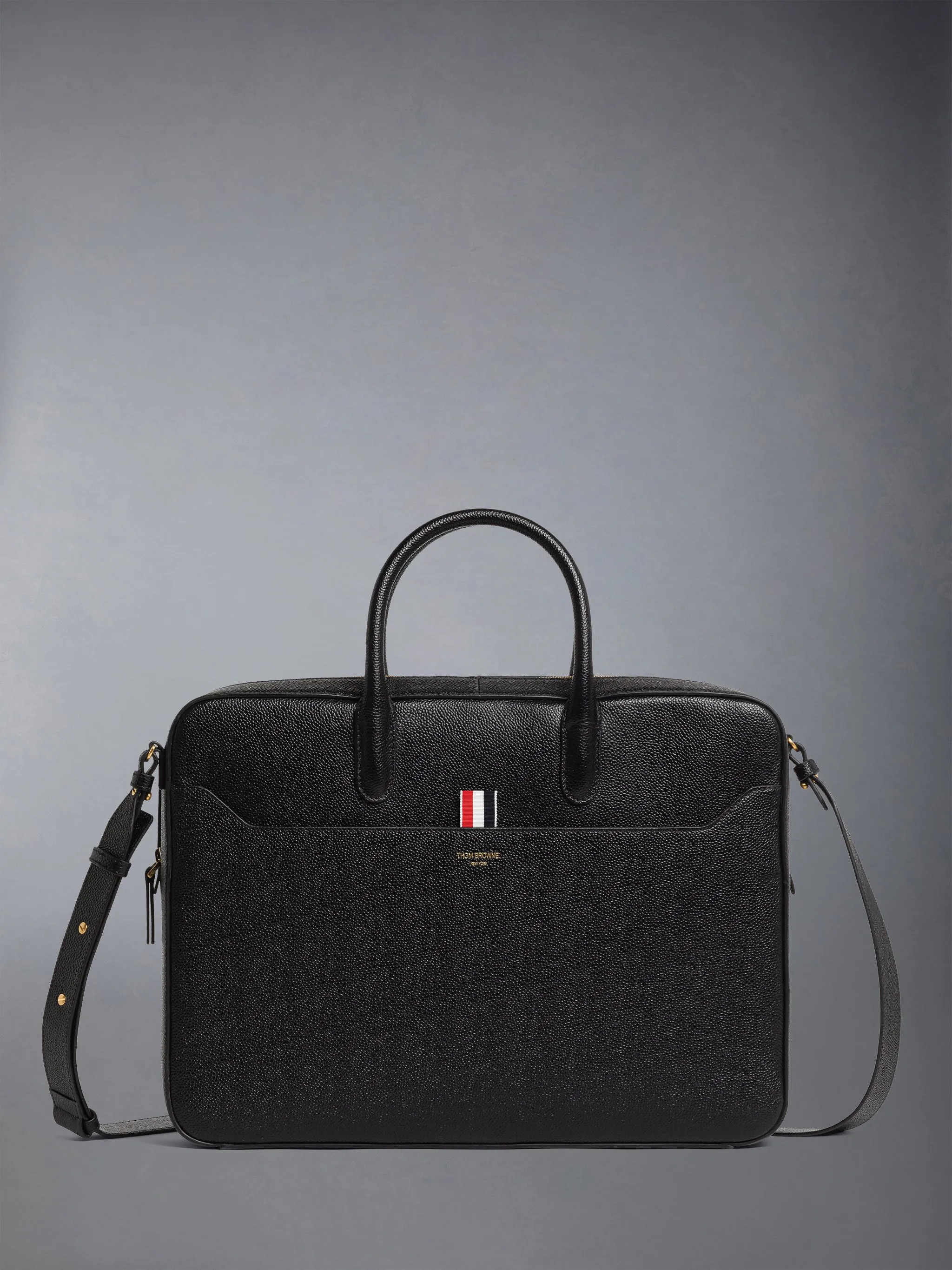 PEBBLE GRAIN SHOULDER STRAP BUSINESS BAG sold by Thom Browne