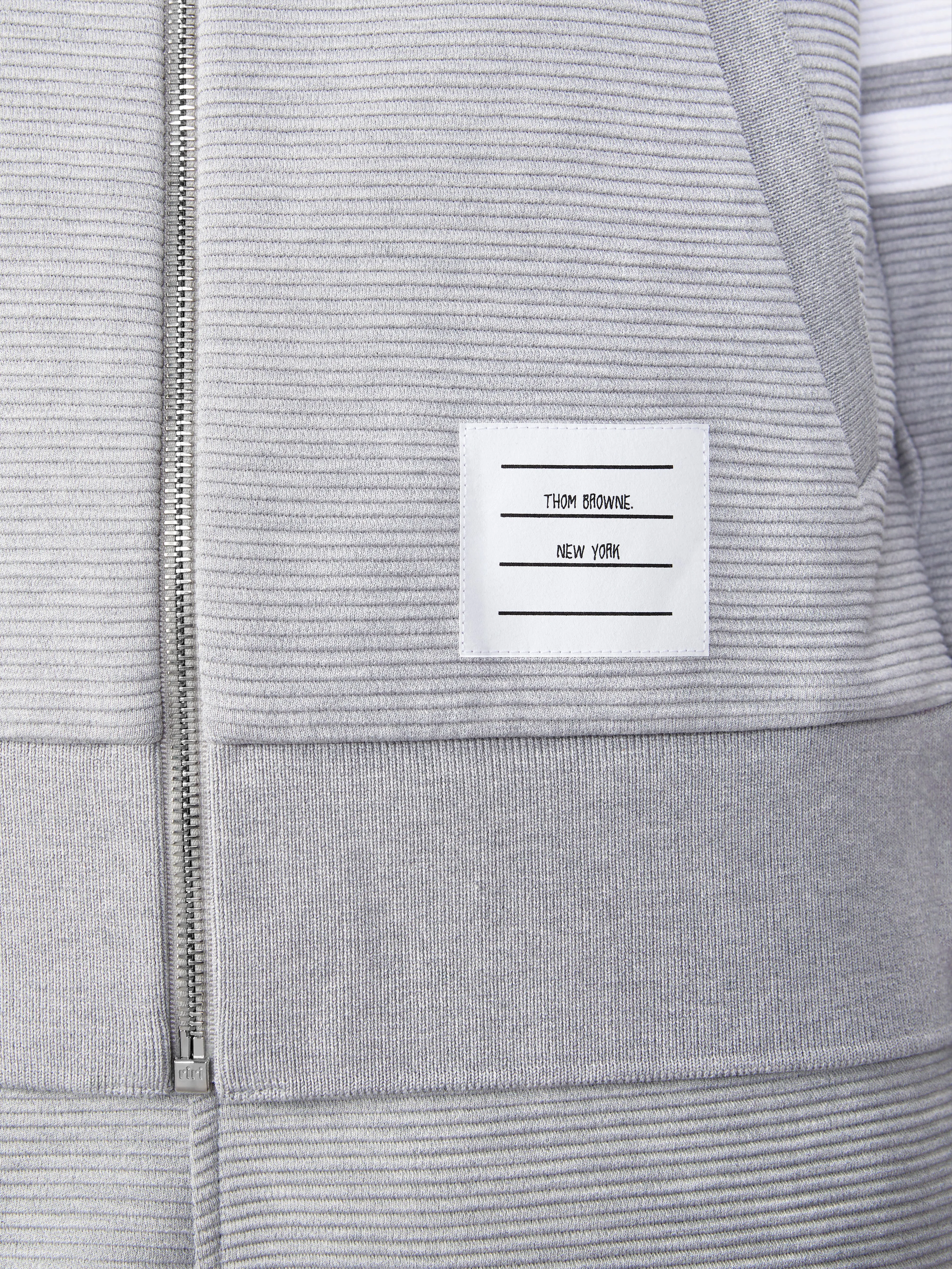 COTTON OTTOMAN RIB 4-BAR ZIP HOODIE sold by Thom Browne product image thumbnail 5