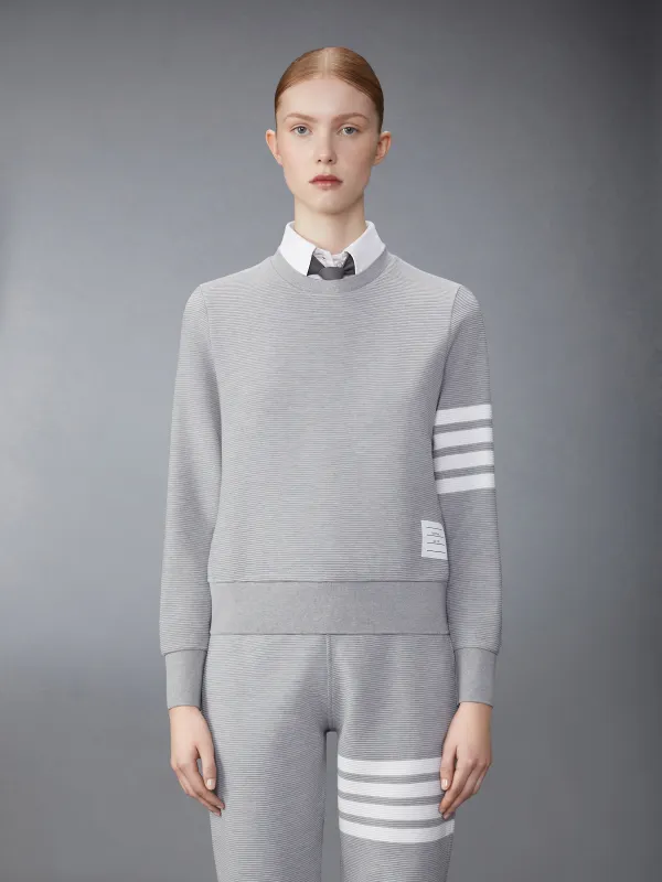 COTTON OTTOMAN RIB 4-BAR CREW NECK SWEATSHIRT sold by Thom Browne