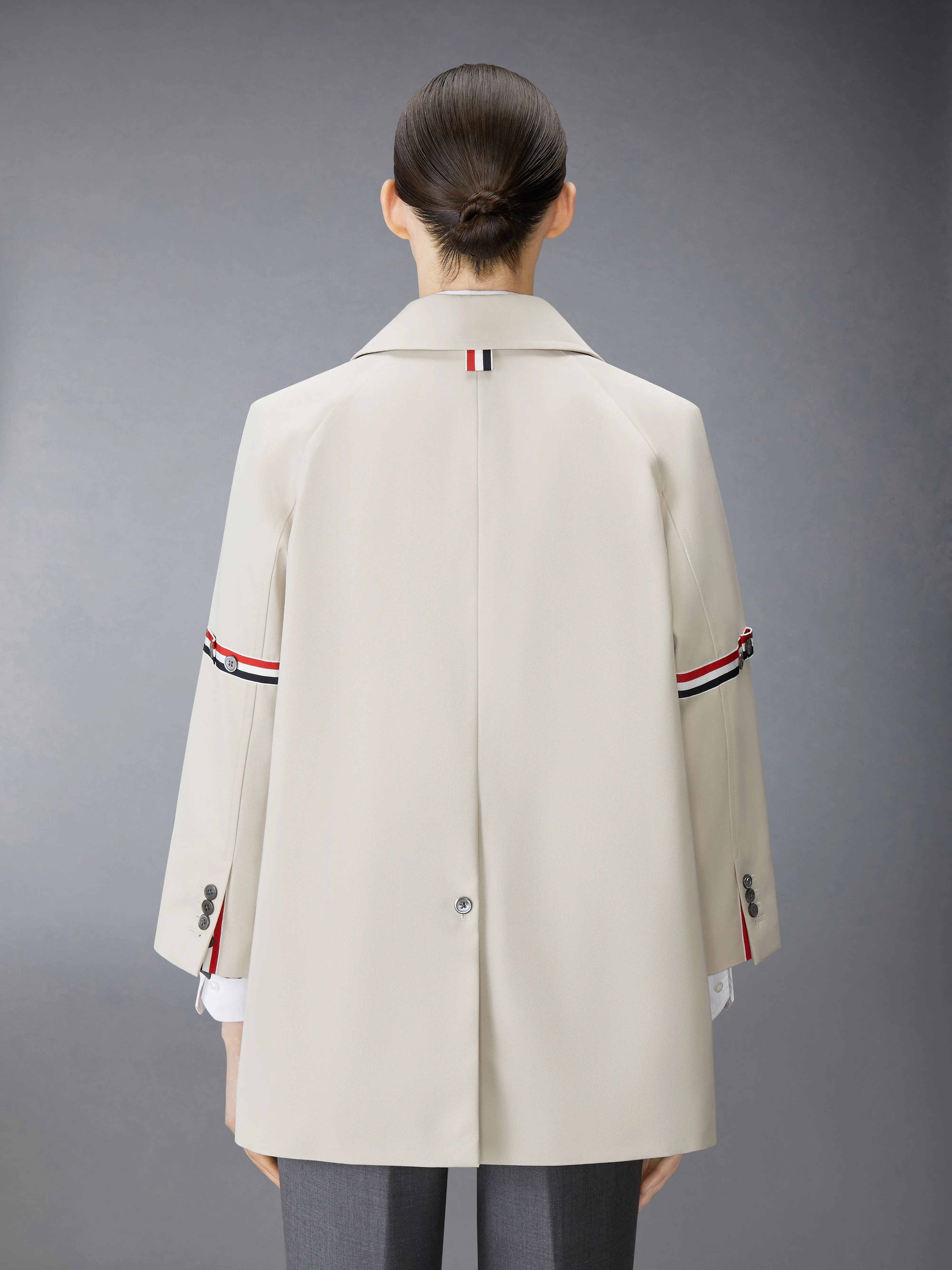 COTTON TWILL ARMBAND CROPPED CAR COAT sold by Thom Browne product image thumbnail 3