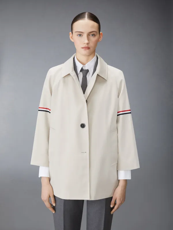 COTTON TWILL ARMBAND CROPPED CAR COAT sold by Thom Browne