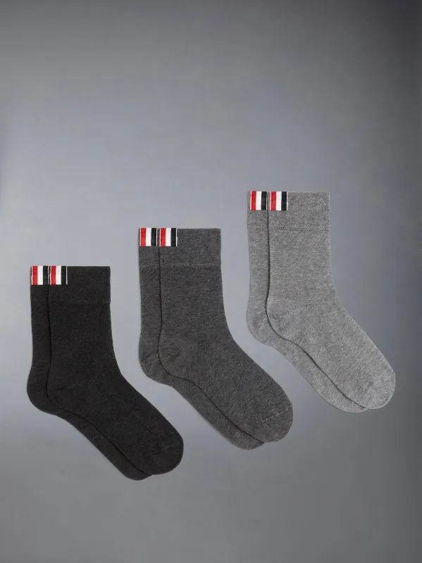 COTTON 3-PACK ANKLE LENGTH SOCKS sold by Thom Browne