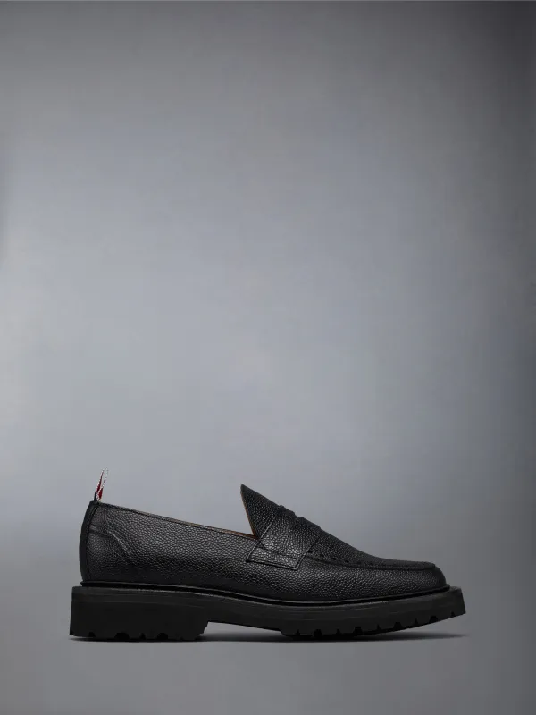 PEBBLE GRAIN COMMANDO SOLE PENNY LOAFER sold by Thom Browne