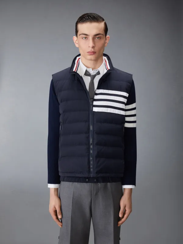 POLY TWILL DOWN FILL 4-BAR SKI VEST sold by Thom Browne
