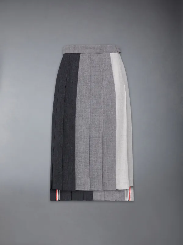 FUNMIX WOOL FRESCO CLASSIC MIDI PLEATED SKIRT sold by Thom Browne