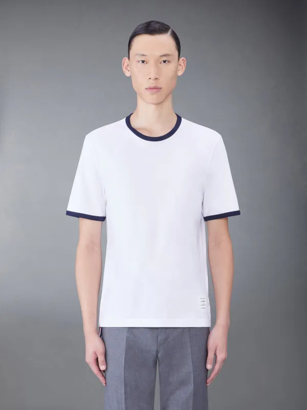 MEDIUM WEIGHT JERSEY RINGER TEE sold by Thom Browne