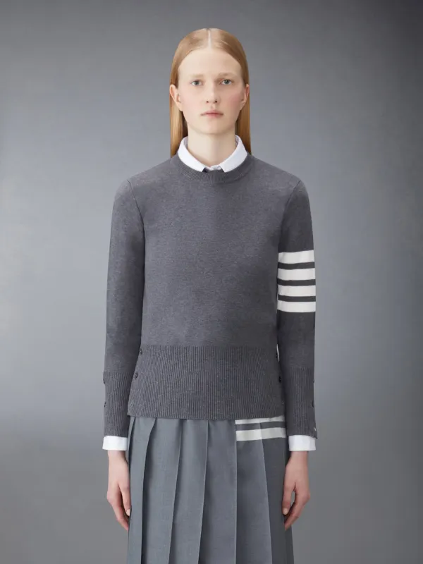COTTON CREPE MILANO STITCH 4-BAR CLASSIC CREW NECK PULLOVER made by Thom Browne