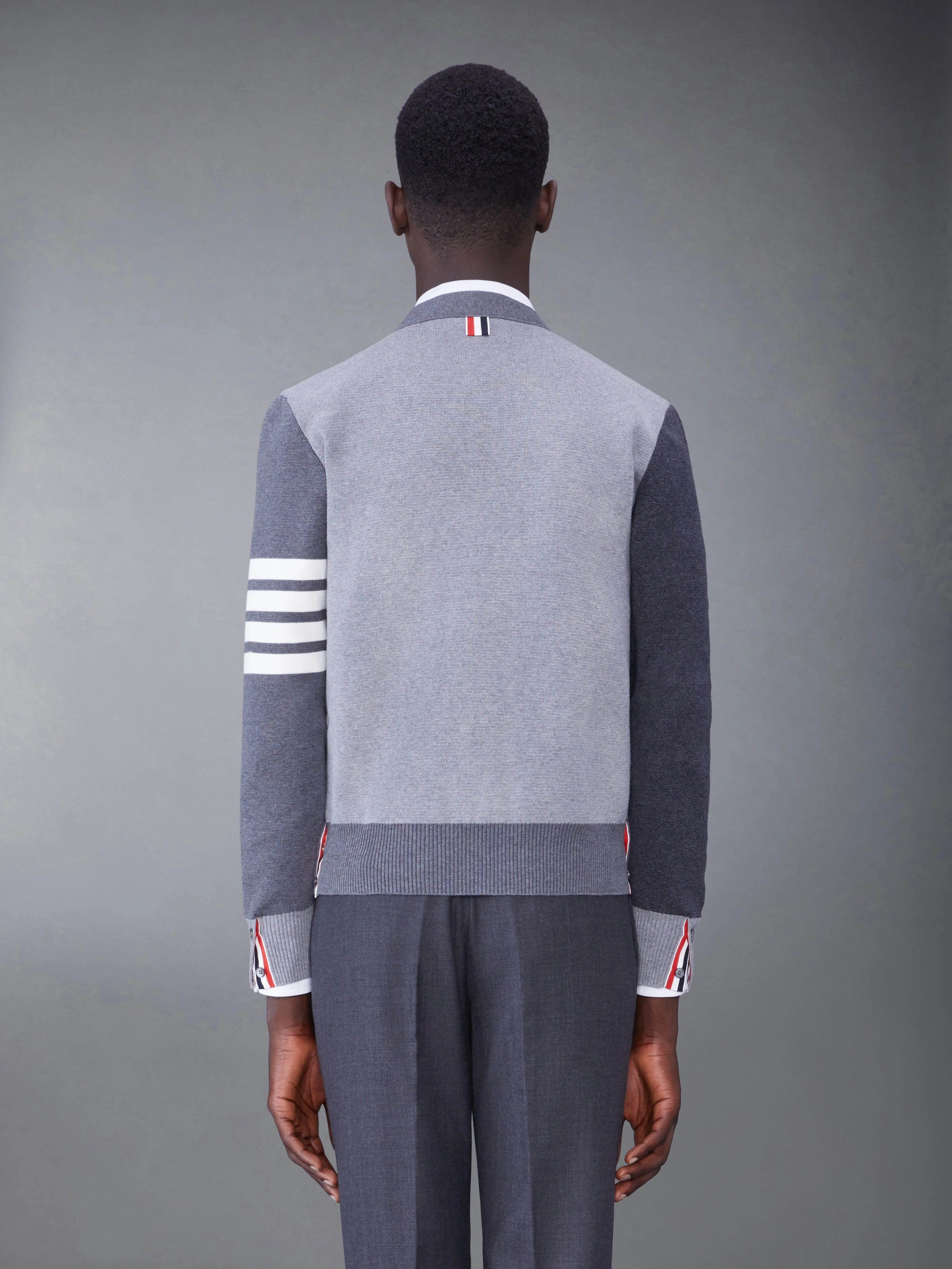 FUNMIX COTTON CREPE MILANO STITCH 4-BAR CARDIGAN sold by Thom Browne product image thumbnail 2