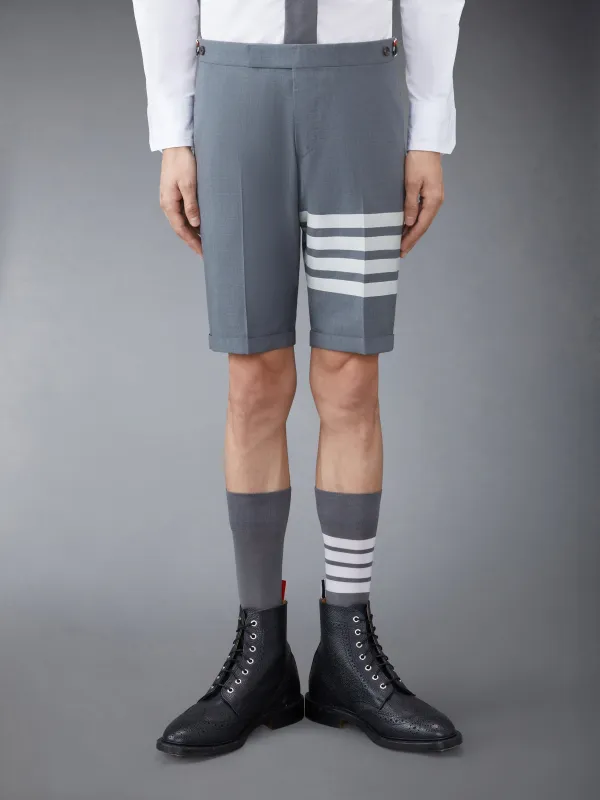 PLAIN WEAVE 4-BAR LOW RISE SHORTS sold by Thom Browne