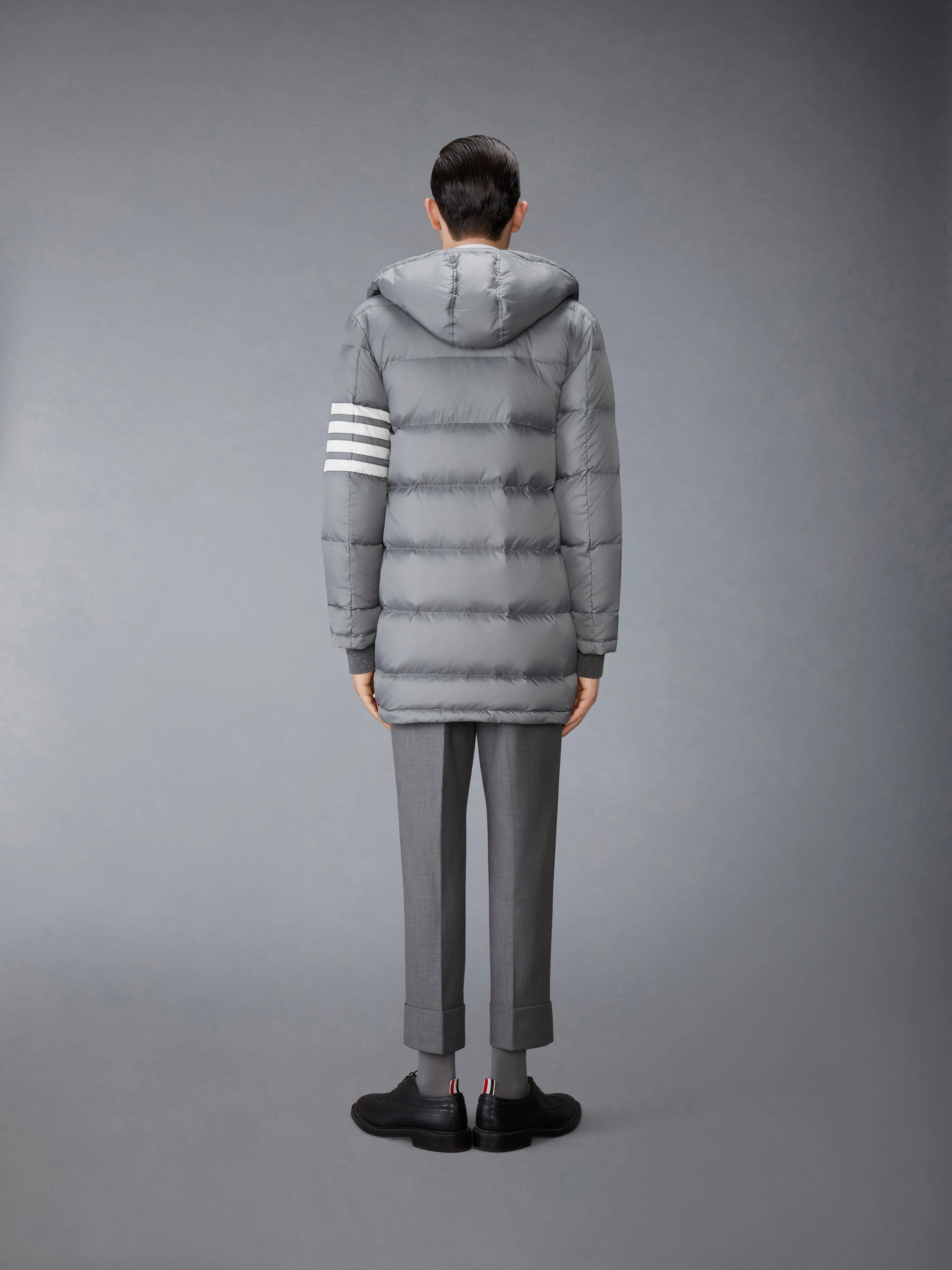 MATTE FINISH NYLON DOWN FILL 4-BAR HOOD COAT sold by Thom Browne product image thumbnail 3