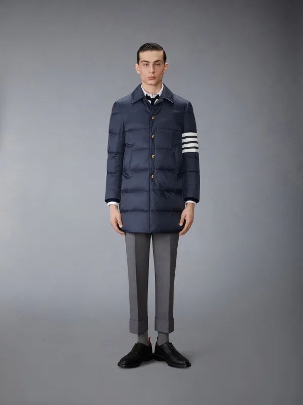 MATTE FINISH NYLON DOWN FILL 4-BAR BAL COLLAR OVERCOAT sold by Thom Browne