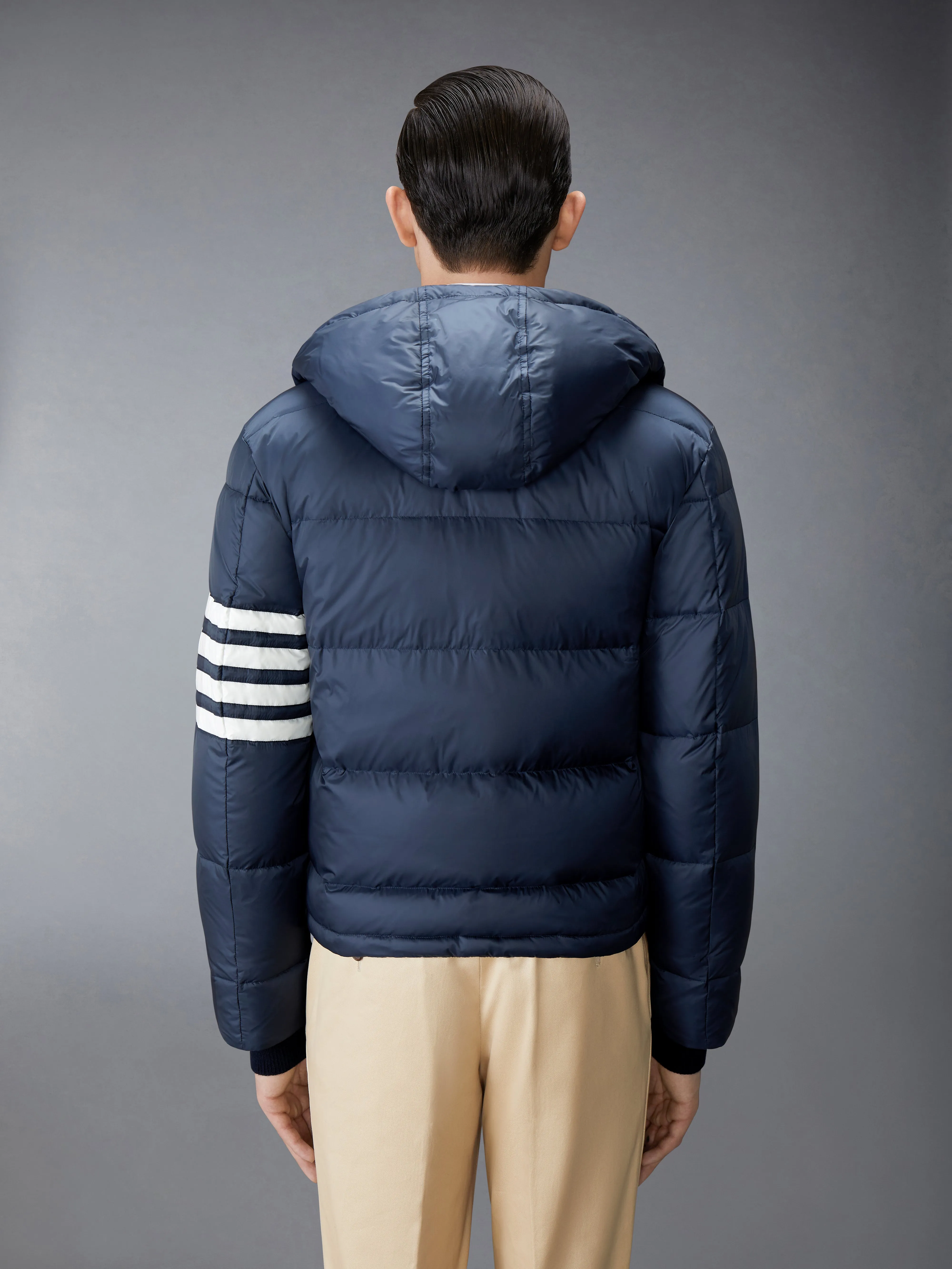 MATTE FINISH NYLON DOWN FILL 4-BAR HOOD BOMBER sold by Thom Browne product image thumbnail 3