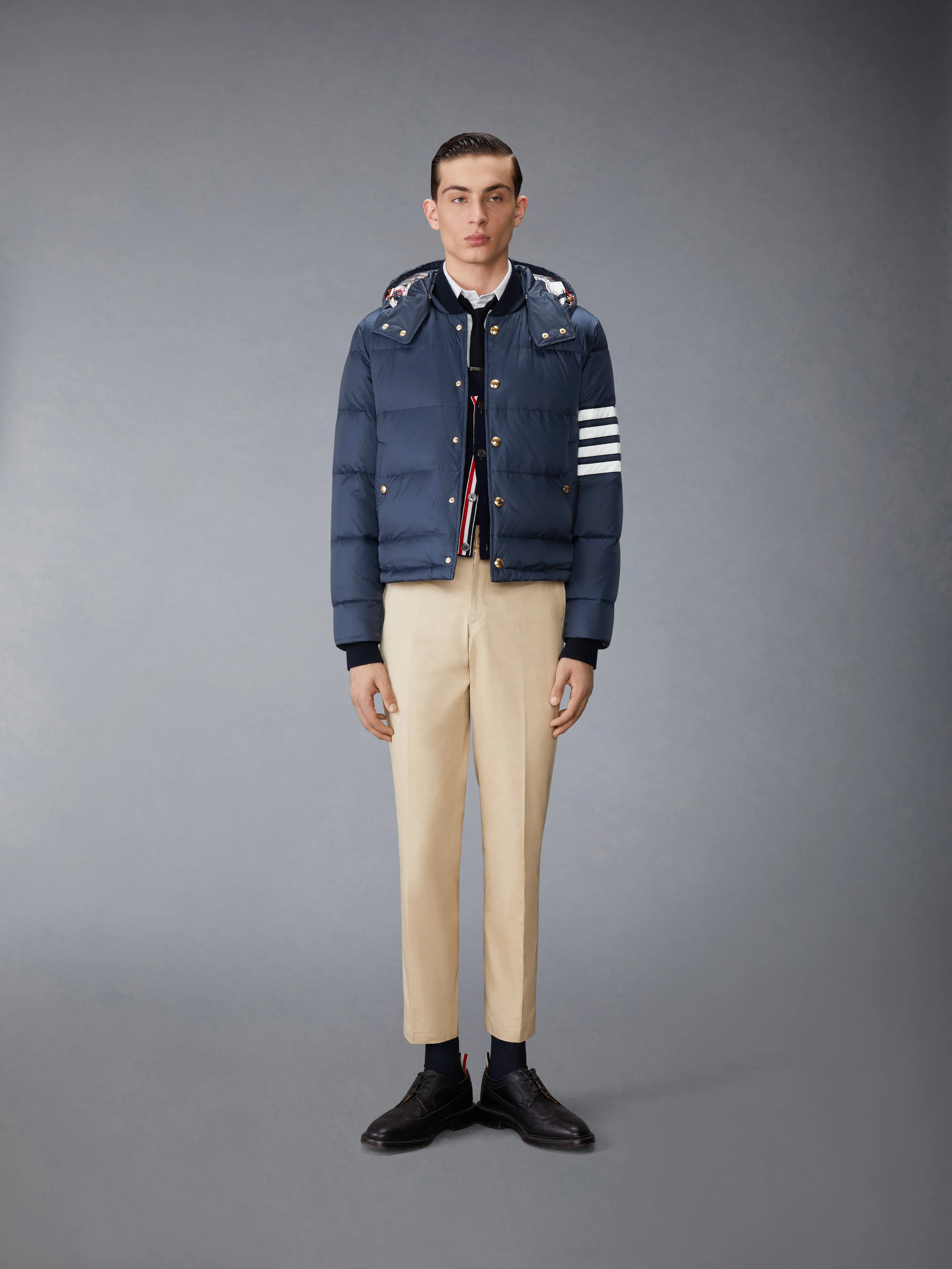 MATTE FINISH NYLON DOWN FILL 4-BAR HOOD BOMBER sold by Thom Browne product image thumbnail 5