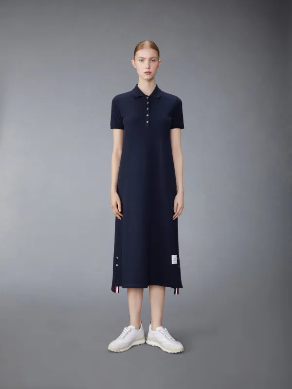 CLASSIC COTTON PIQUE CENTER BACK STRIPE MAXI POLO SHIRTDRESS sold by Thom Browne