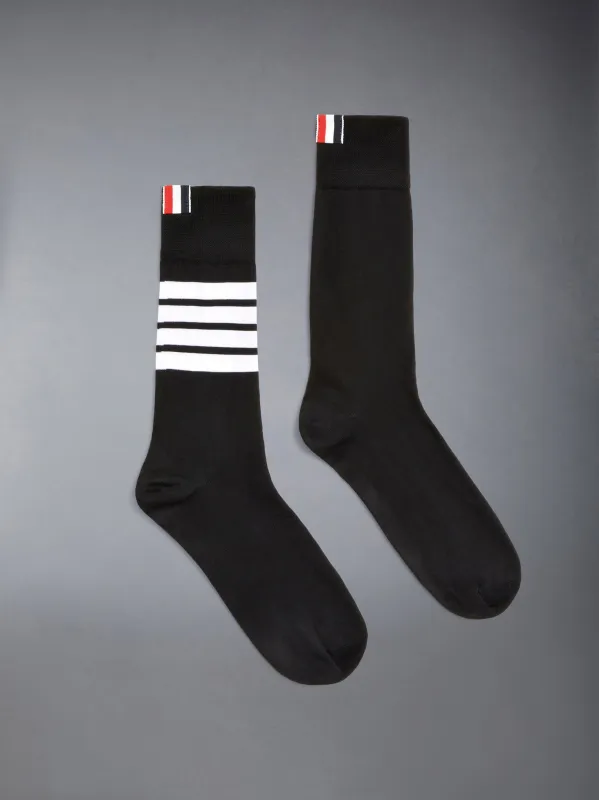LIGHTWEIGHT COTTON 4-BAR MID CALF SOCKS sold by Thom Browne